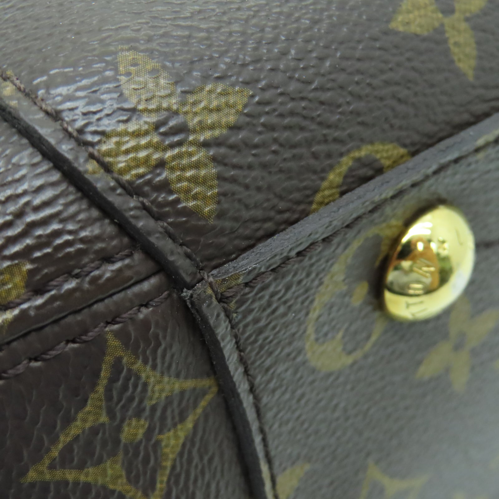 LOUIS VUITTON Monogram Montaigne MM金扣手挽肩背兩用袋棕色