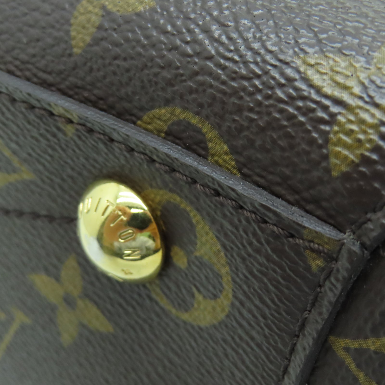 LOUIS VUITTON Monogram Montaigne MM金扣手挽肩背兩用袋棕色