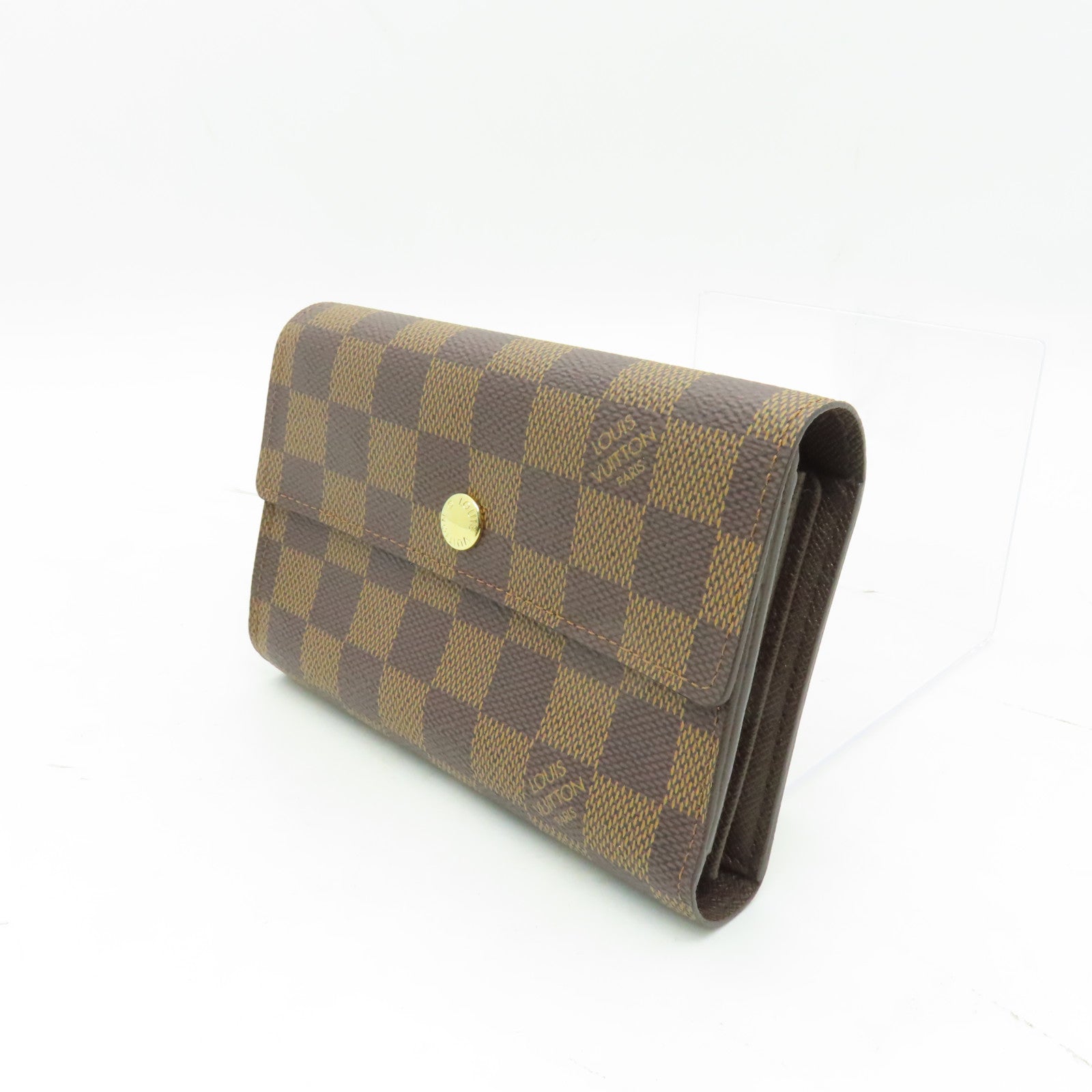LOUIS VUITTON Damier Wallet金扣錢包啡色