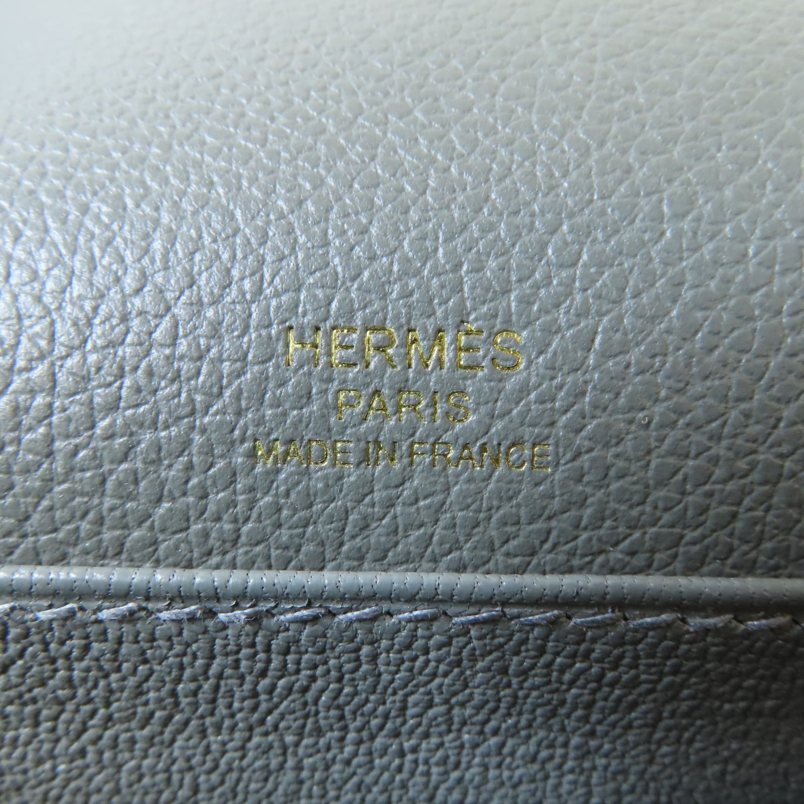 HERMES Evercolor皮革Mini Roulis金扣肩背袋深灰色