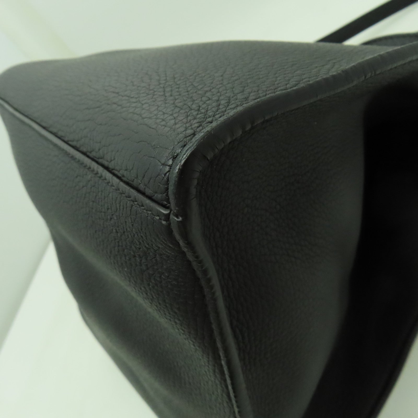 CELINE 牛皮皮革Shoulder Bag銀扣手挽肩背兩用袋黑色