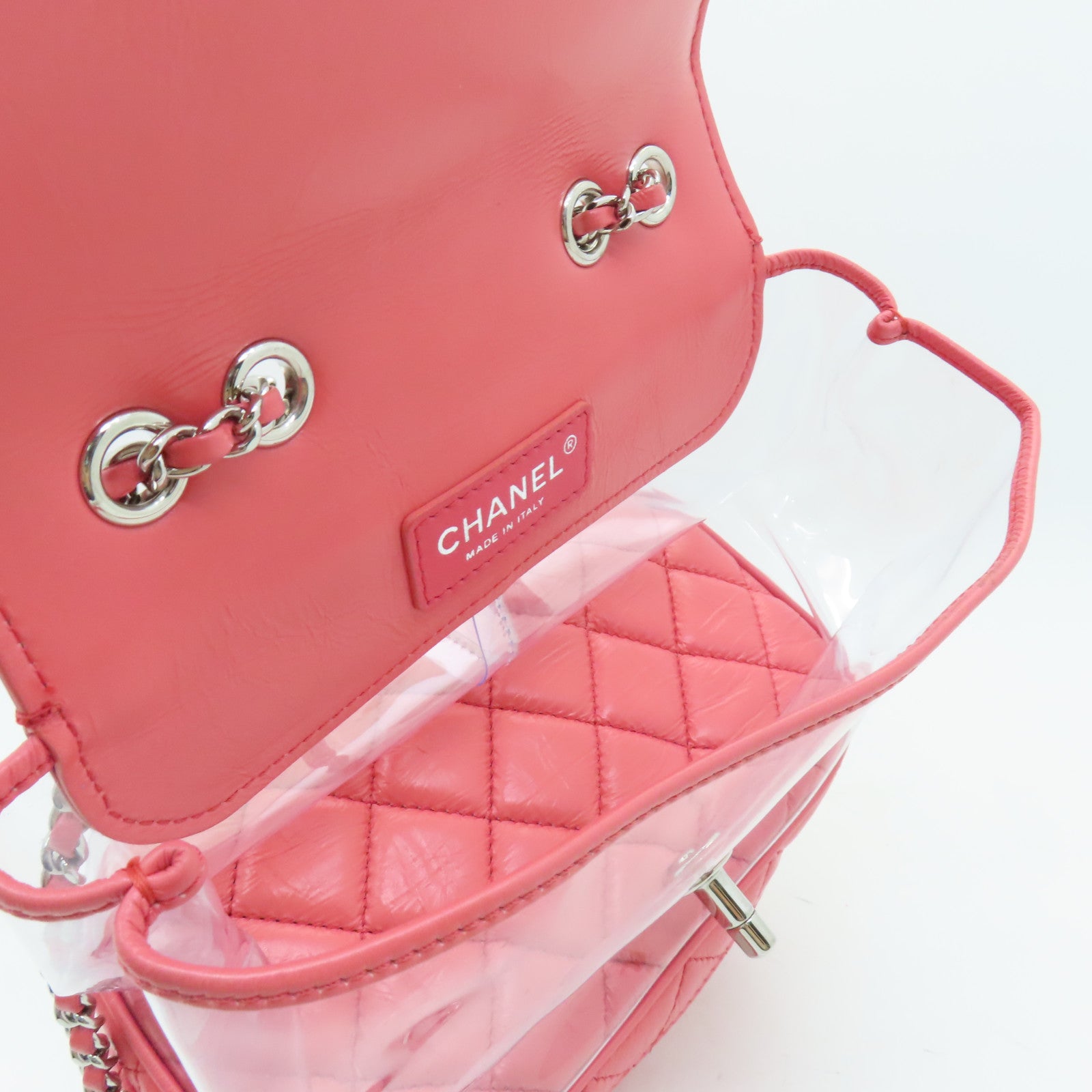 CHANEL 菱格Aged Calf皮革Chain Shoulder Bag銀扣鏈帶肩背袋粉紅色