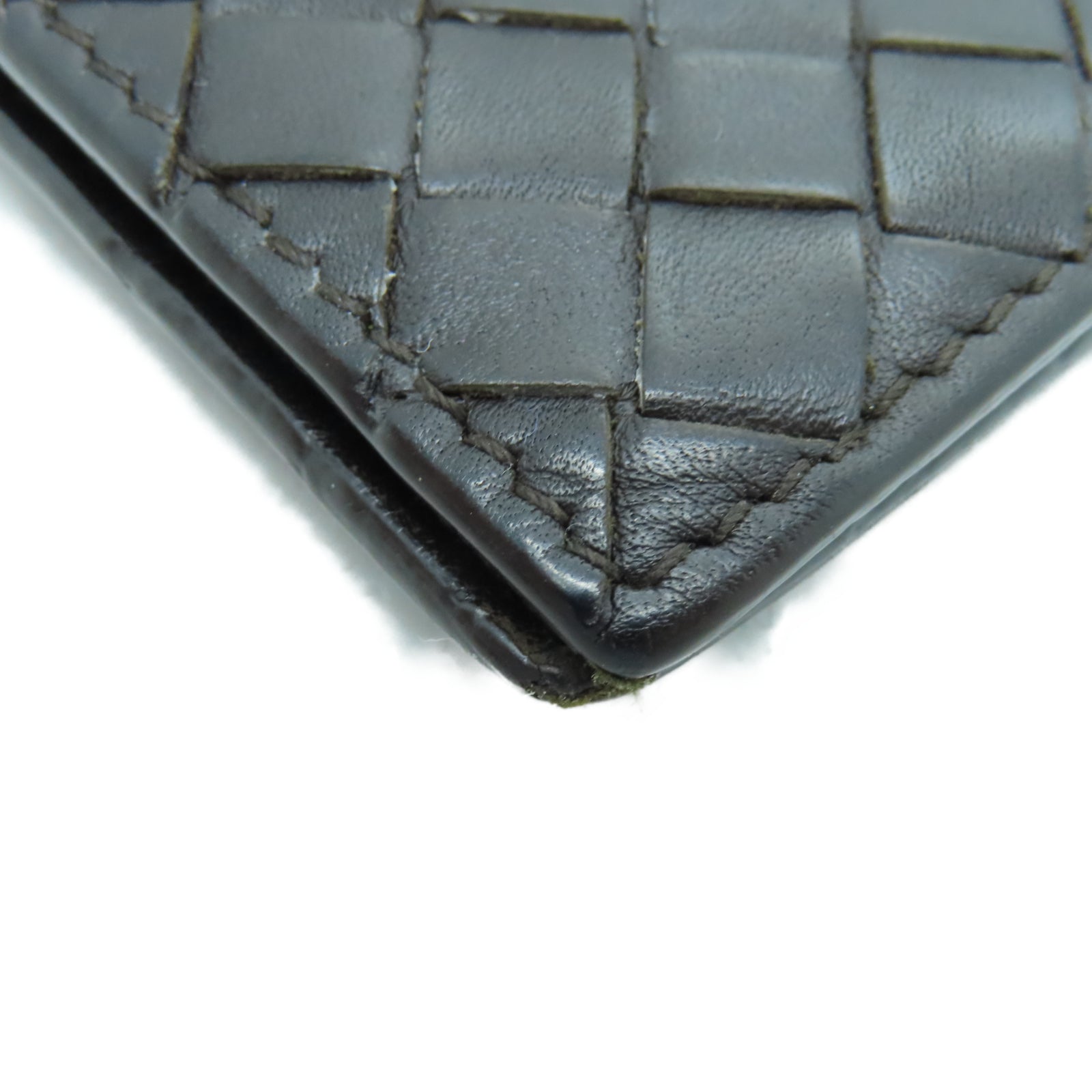 BOTTEGA VENETA 菱格牛皮皮革Wallet钱包棕色