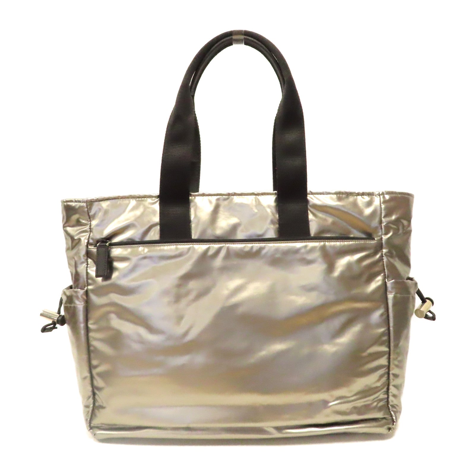 PRADA 尼龍Shoulder Bag銀扣肩背袋銀色