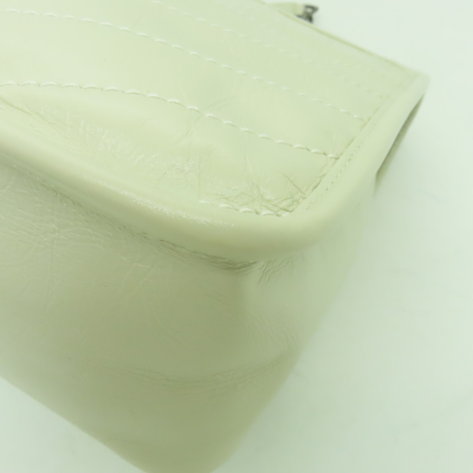 SAINT LAURENT 牛皮皮革Shoulder Bag銀扣鏈帶肩背袋白色