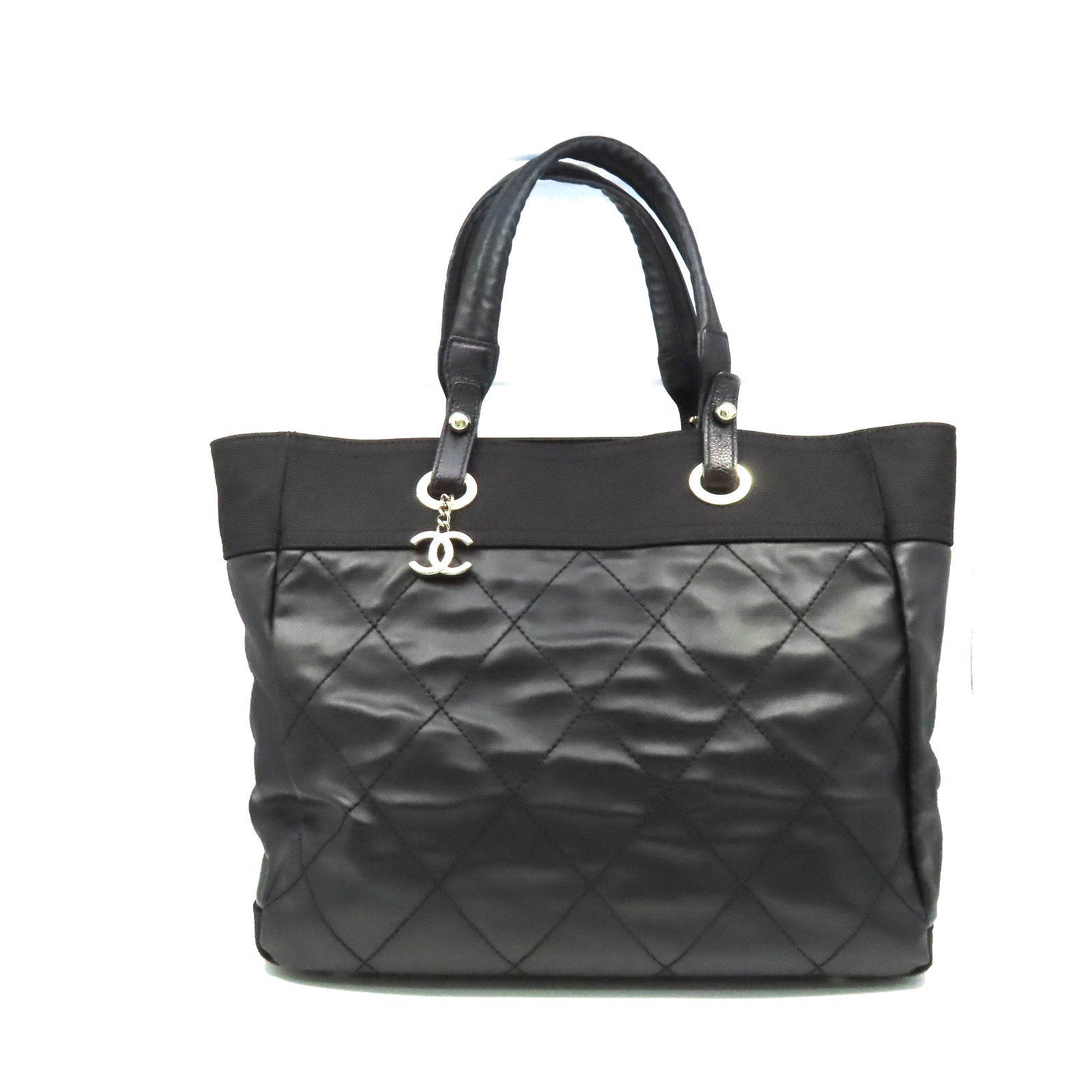 CHANEL 菱格牛皮皮革Handbag手挽袋黑色