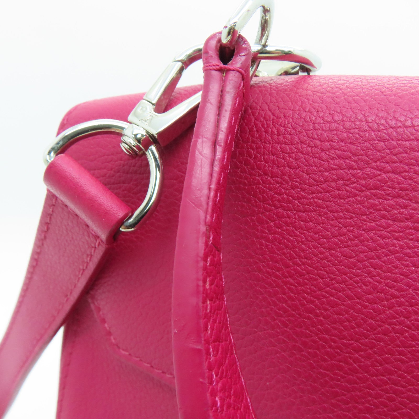 LOUIS VUITTON 【激減優惠】牛皮皮革Lockme銀扣手挽肩背兩用袋粉紅色