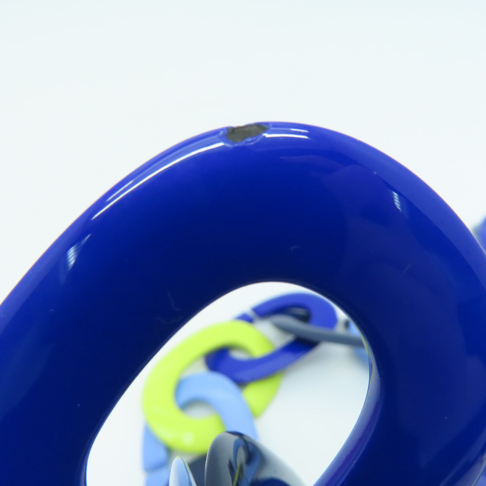 HERMES [Sharp Discount] Buffalo Horn Necklace Blue/Green