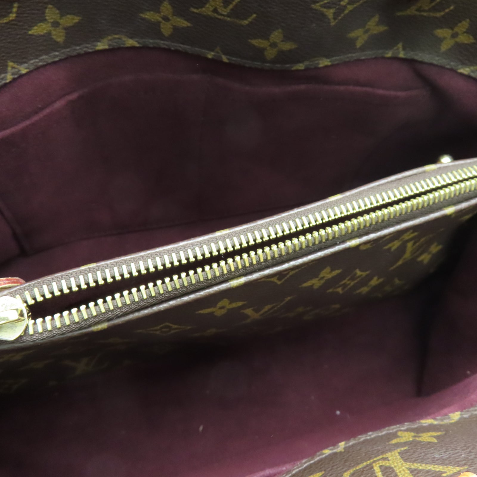 LOUIS VUITTON Monogram Montaigne MM金扣手挽肩背兩用袋棕色