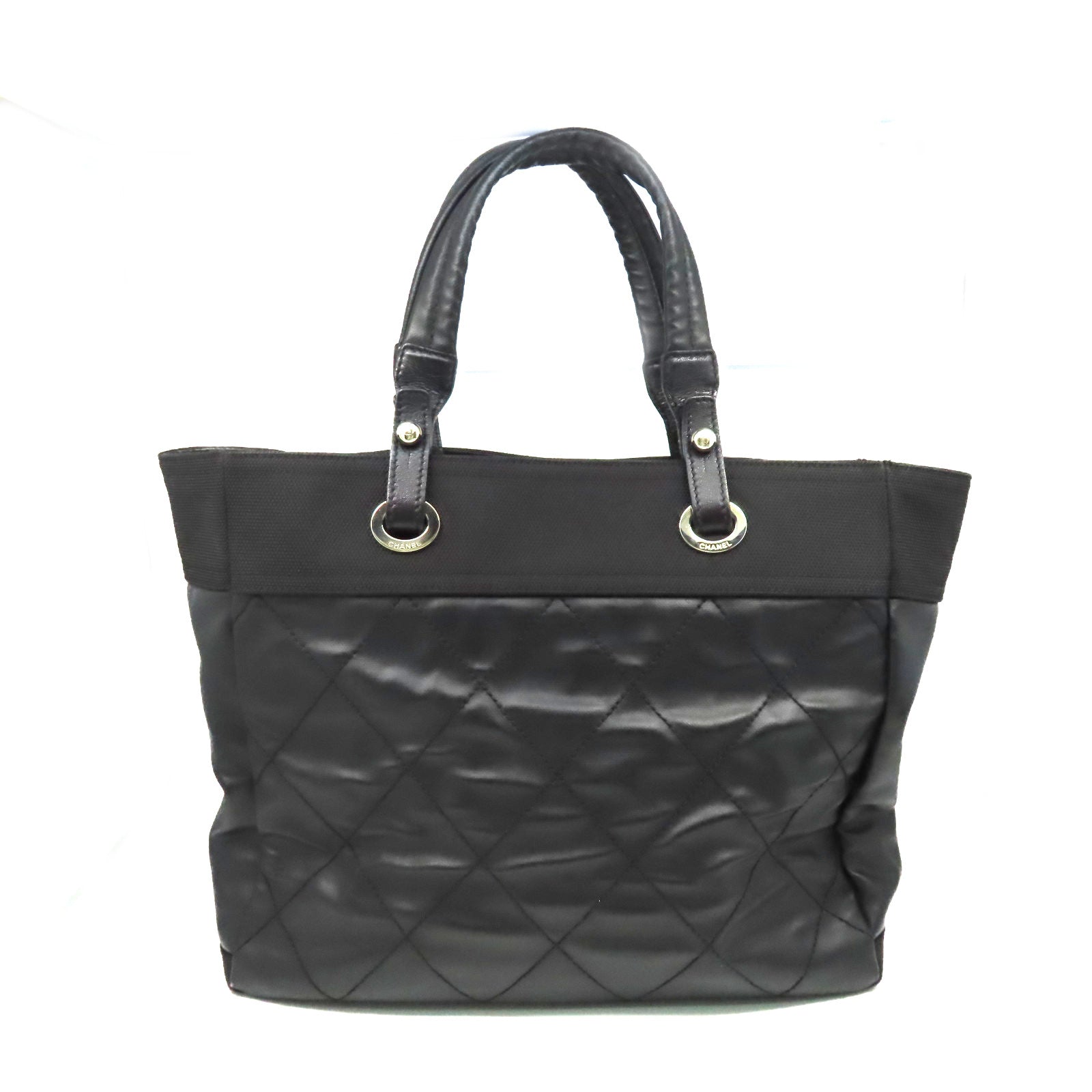 CHANEL 菱格牛皮皮革Handbag手挽袋黑色