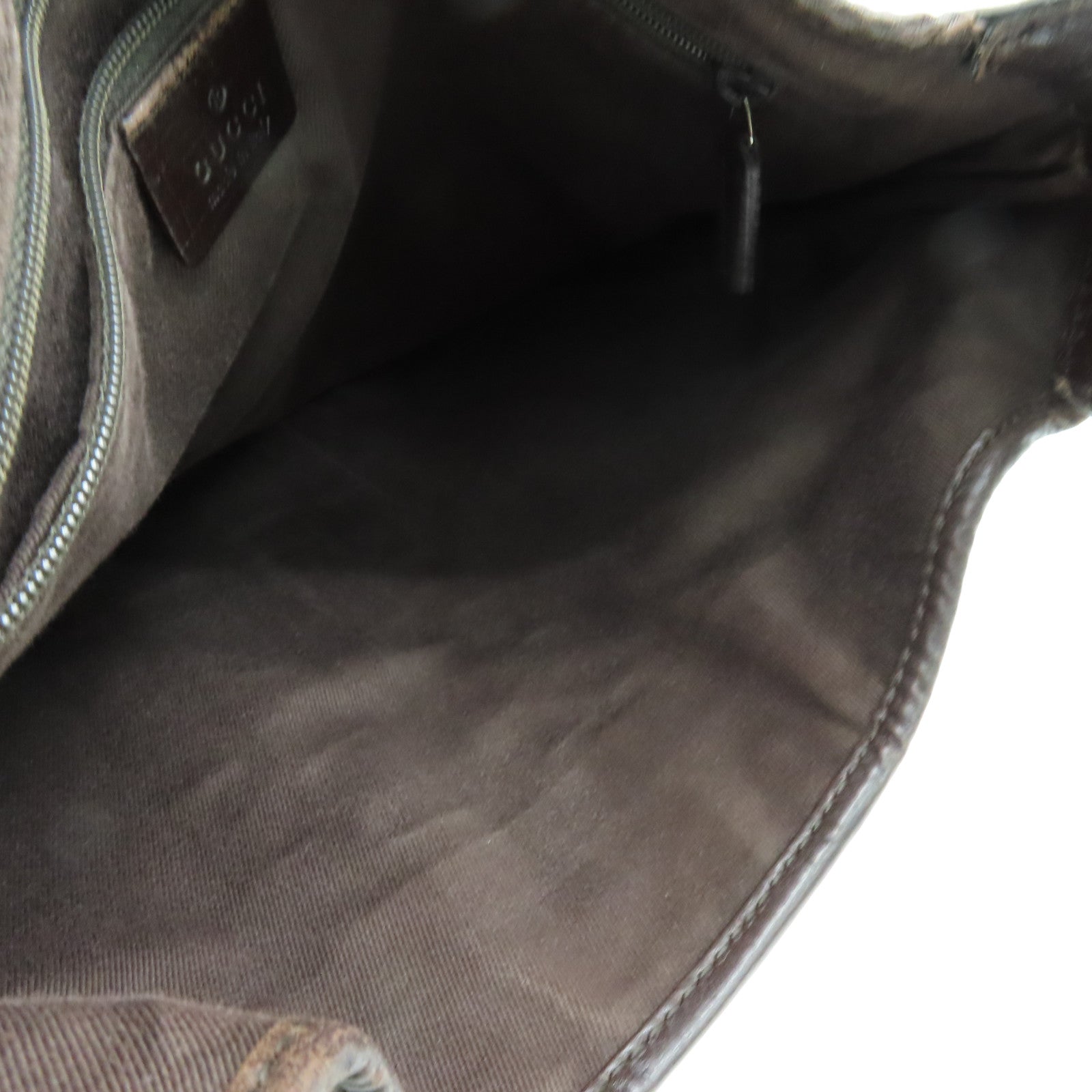 GUCCI canvas Shoulder Bag shoulder bag silver buckle brown