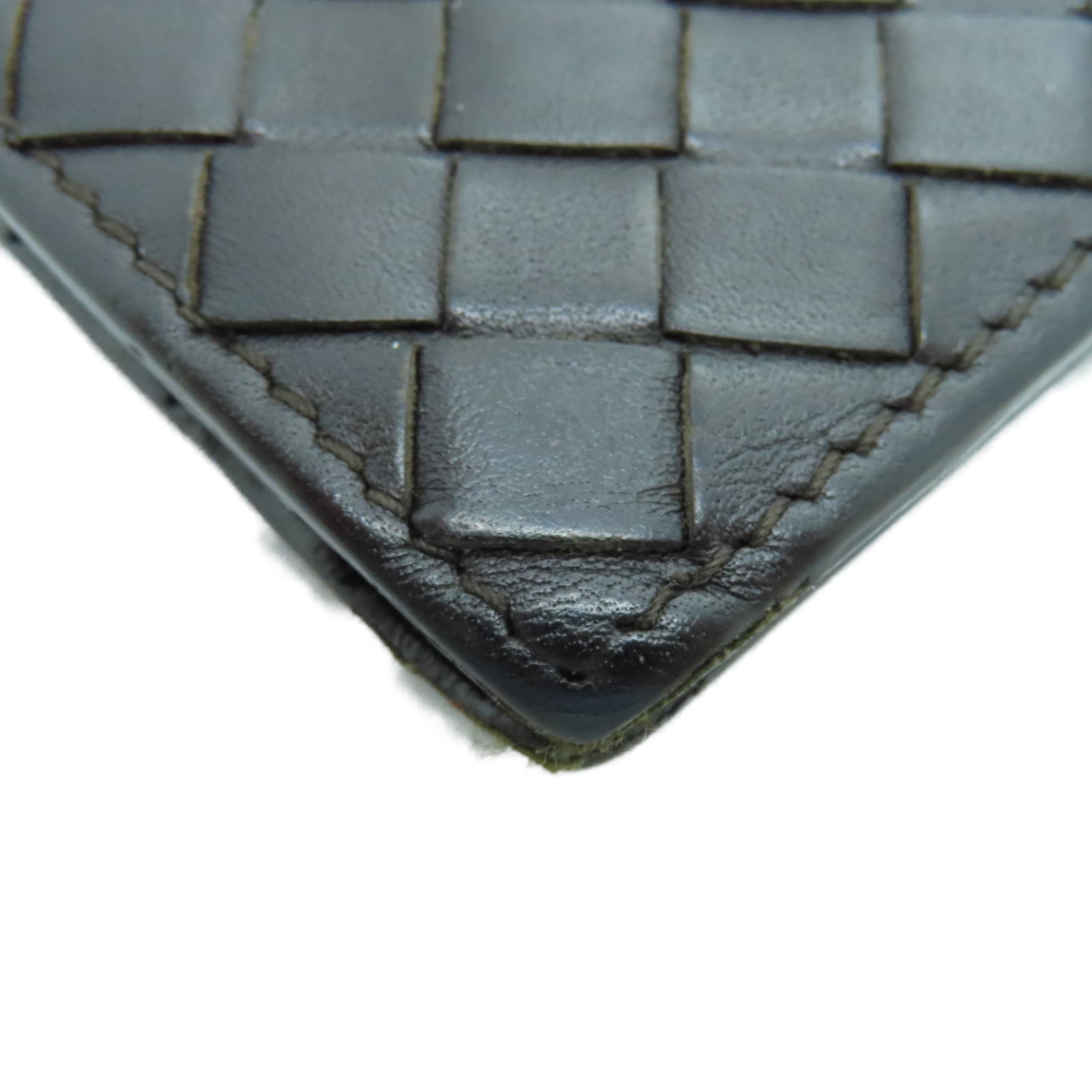 BOTTEGA VENETA 菱格牛皮皮革Wallet钱包棕色