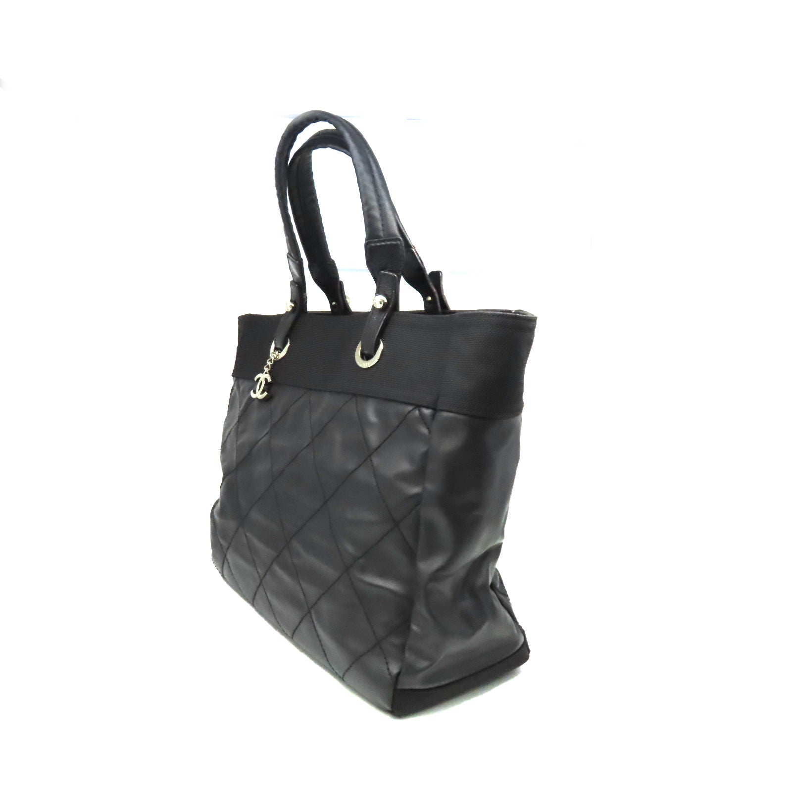 CHANEL 菱格牛皮皮革Handbag手挽袋黑色