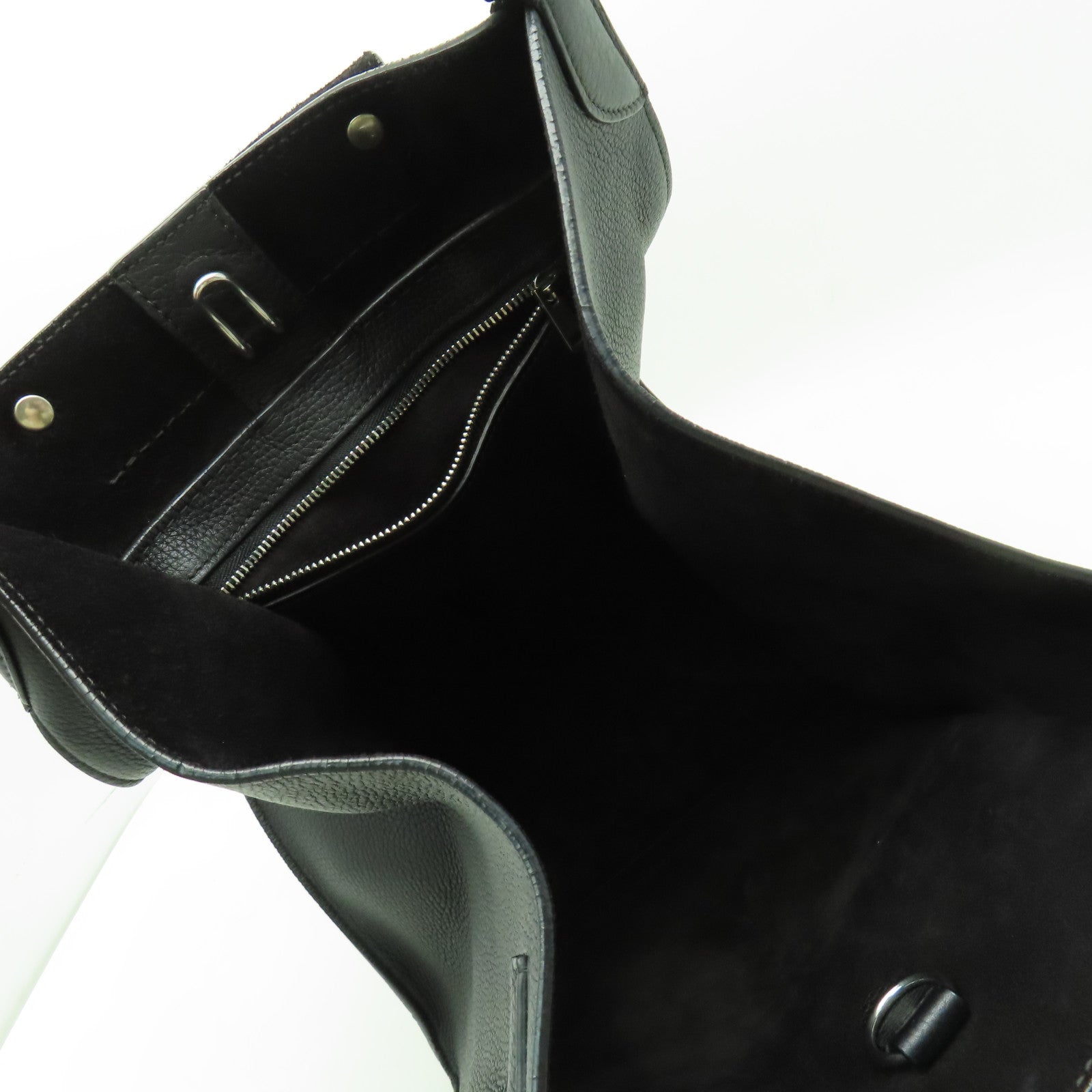 CELINE 牛皮皮革Shoulder Bag銀扣手挽肩背兩用袋黑色