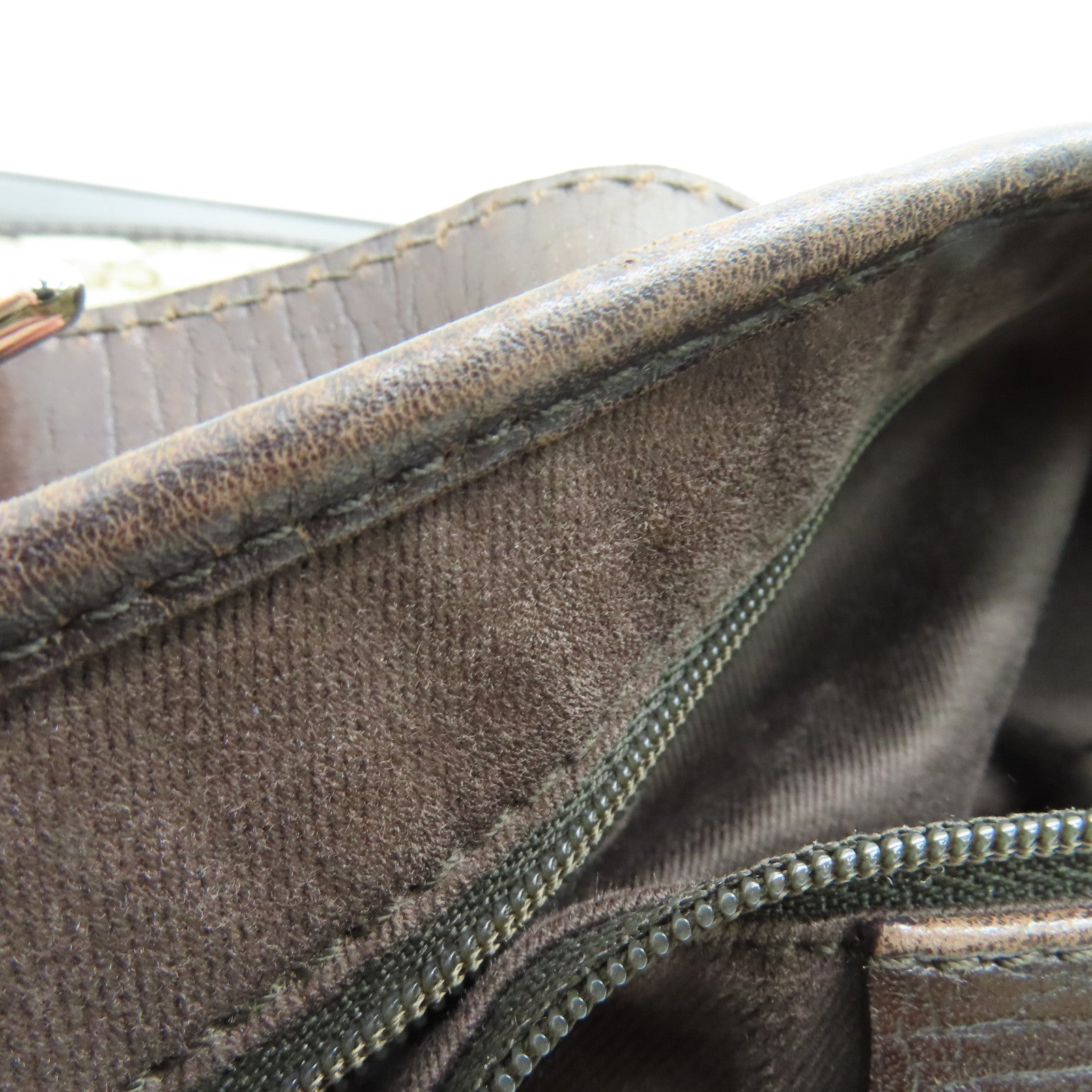 GUCCI canvas Shoulder Bag shoulder bag silver buckle brown