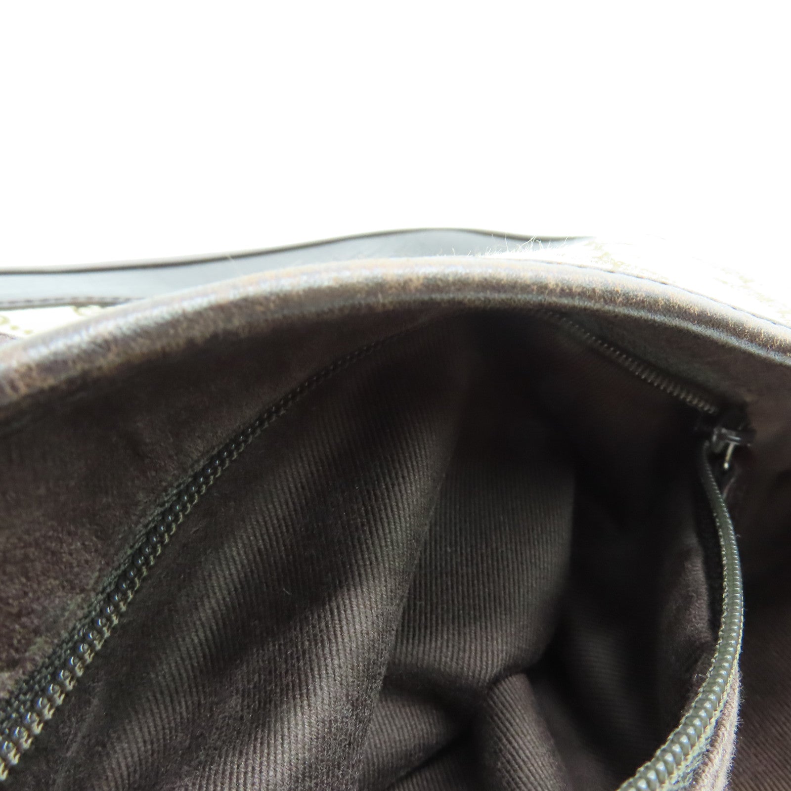 GUCCI canvas Shoulder Bag shoulder bag silver buckle brown