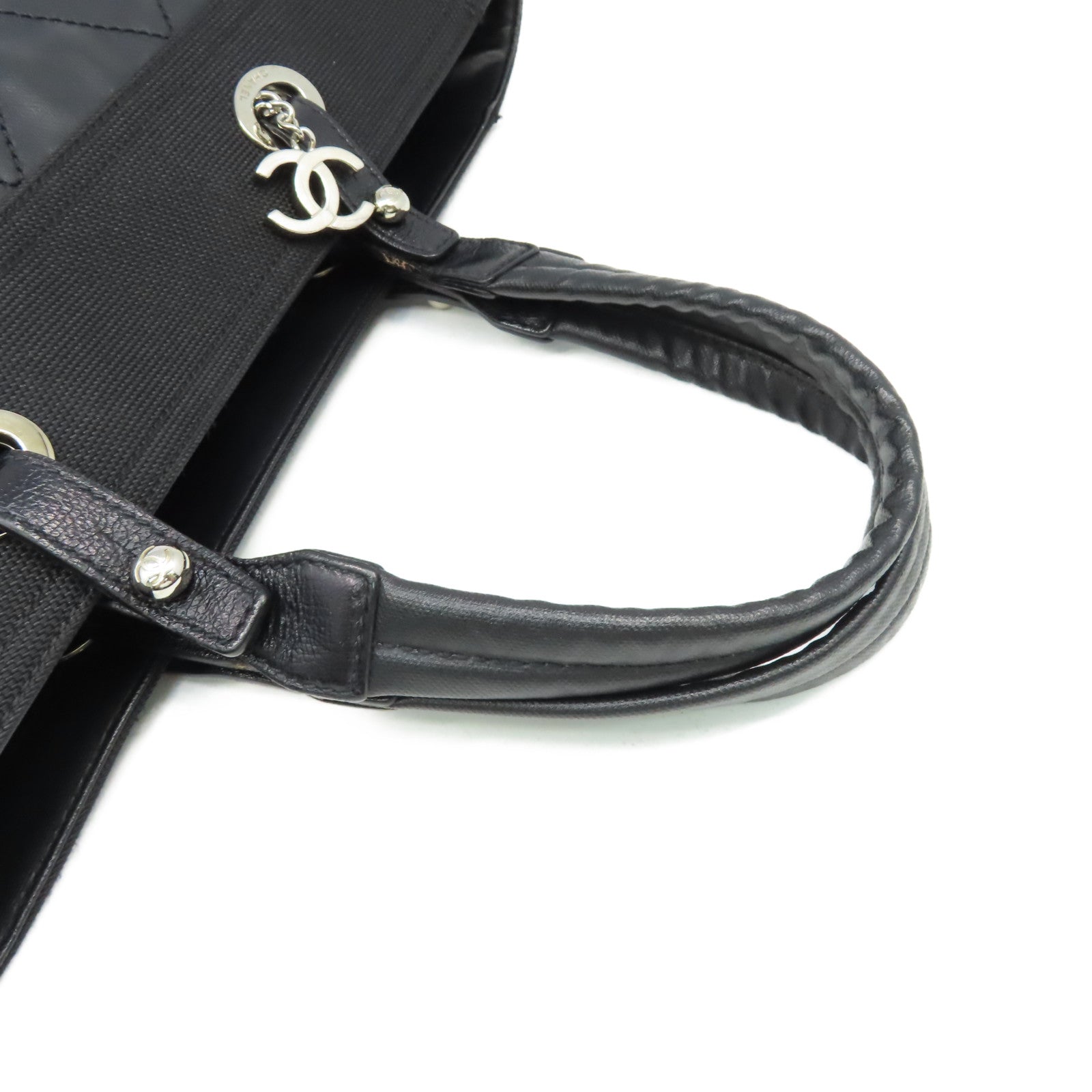 CHANEL 菱格牛皮皮革Handbag手挽袋黑色