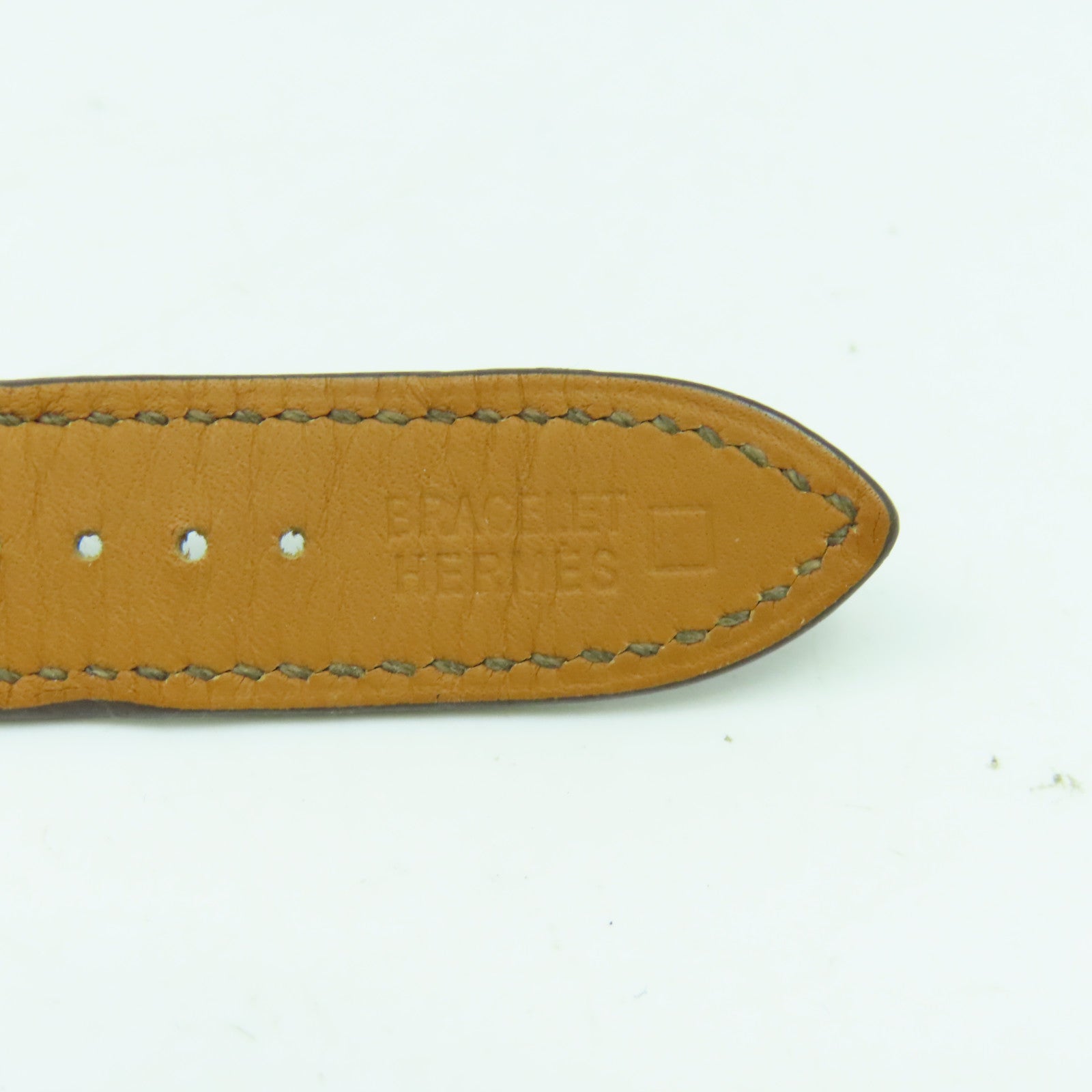 HERMES Heure H Watch不鏽鋼/皮革帶石英機芯手錶白色/啡色