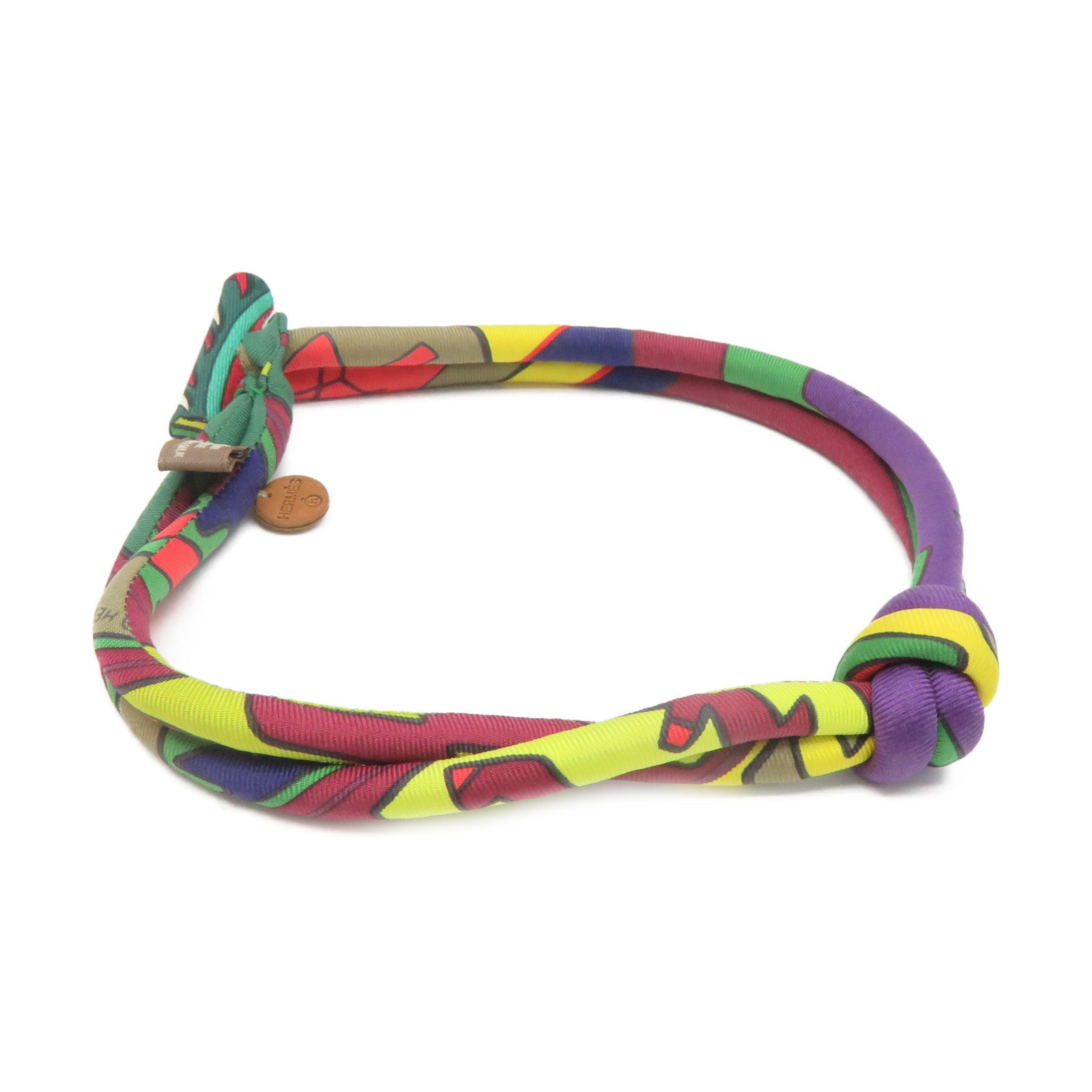 HERMES Silk Bride Silk Necklace Necklace Colorful