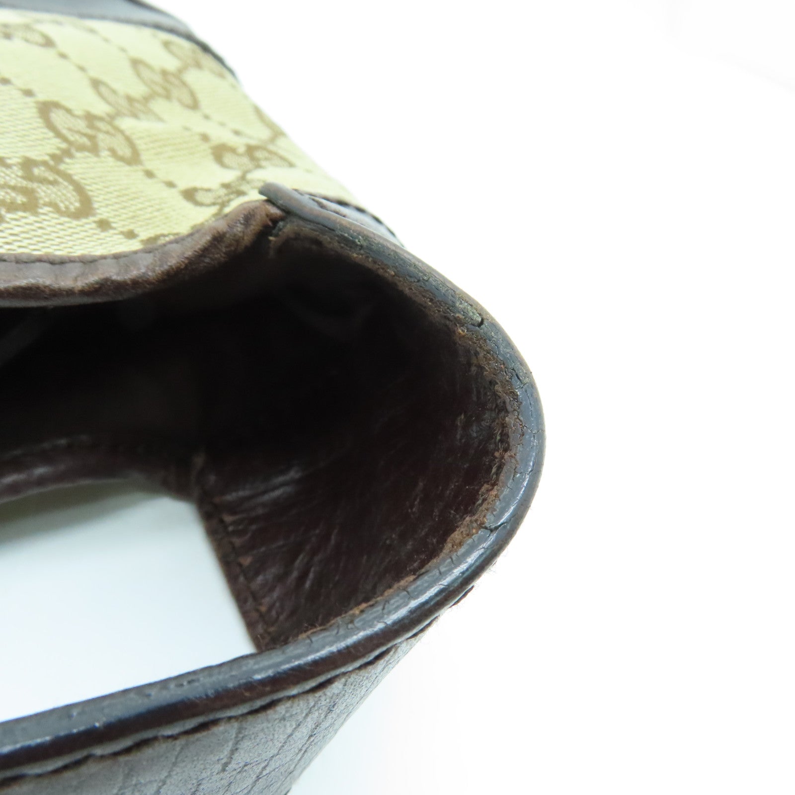 GUCCI canvas Shoulder Bag shoulder bag silver buckle brown