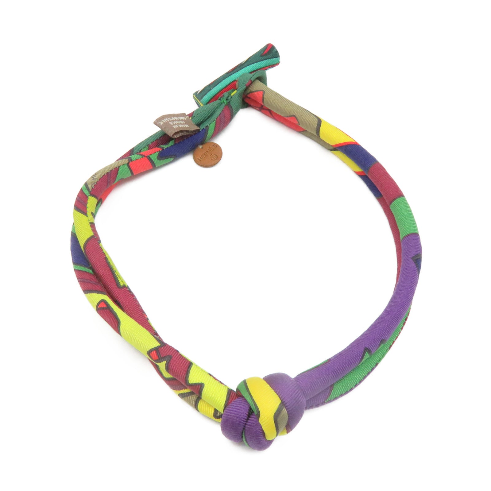 HERMES Silk Bride Silk Necklace Necklace Colorful