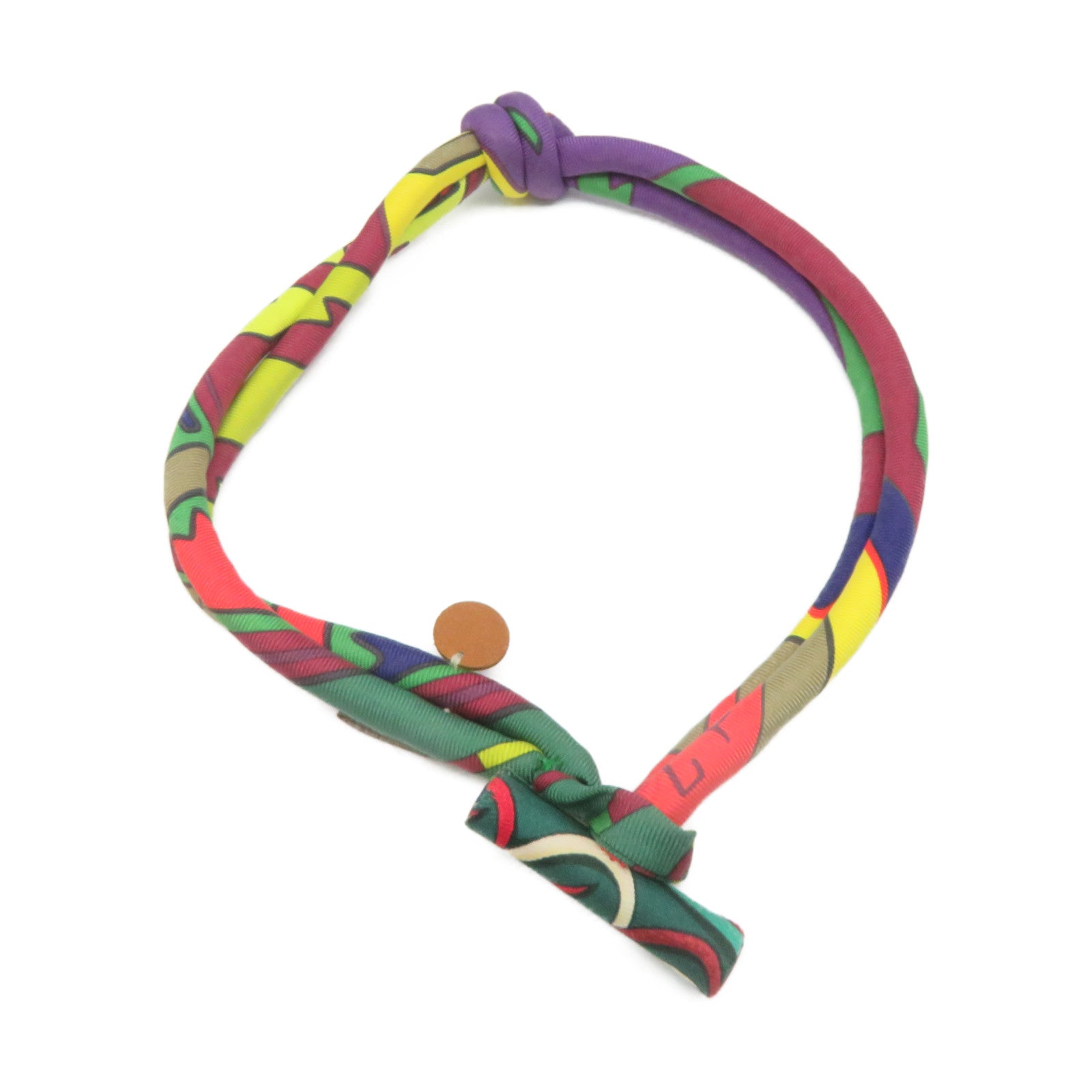 HERMES Silk Bride Silk Necklace Necklace Colorful