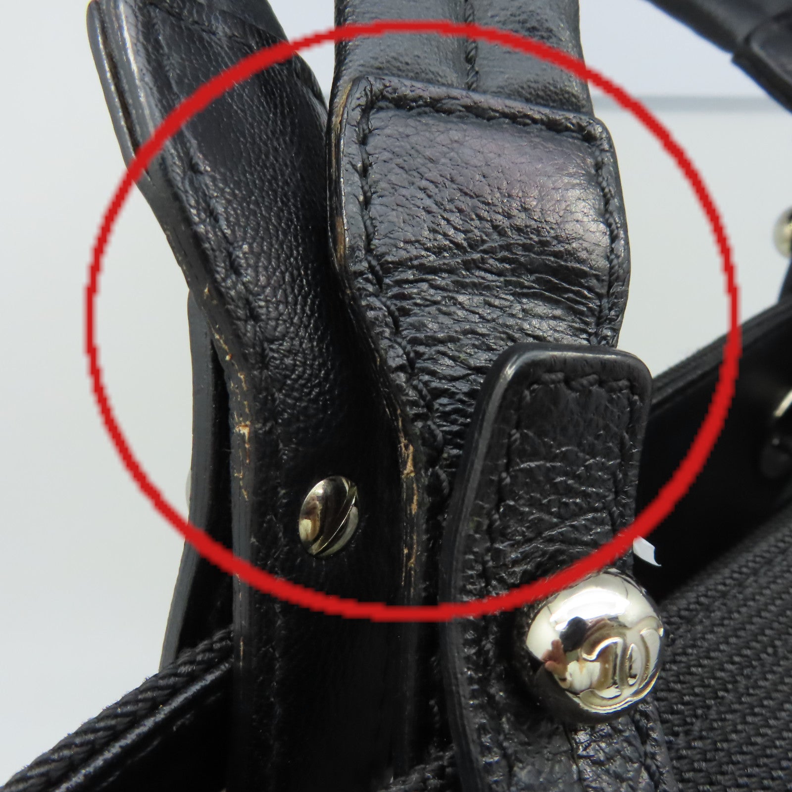CHANEL 菱格牛皮皮革Handbag手挽袋黑色