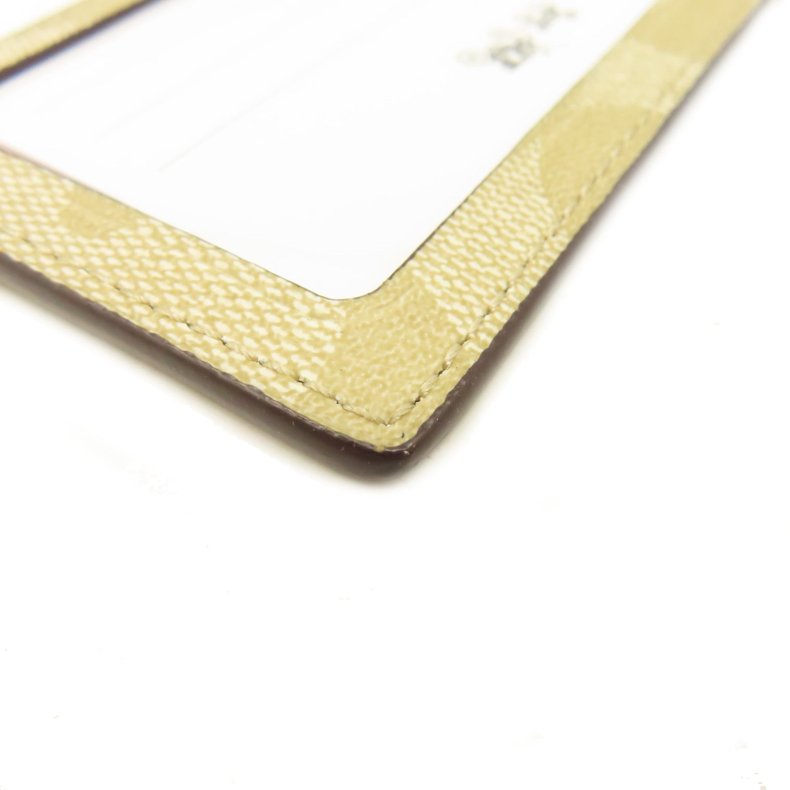 COACH 塗層帆布Card Case銀扣卡片套粉紅色/啡色