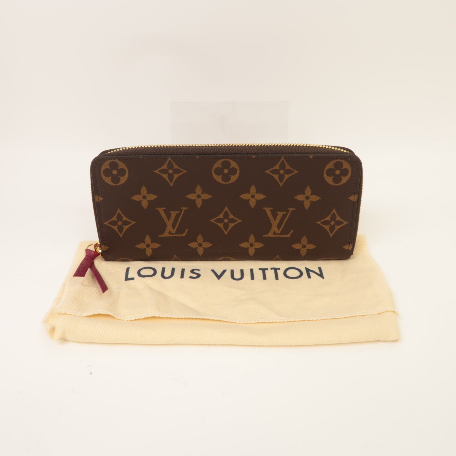 LOUIS VUITTON Monogram Clemence金扣長錢包啡色