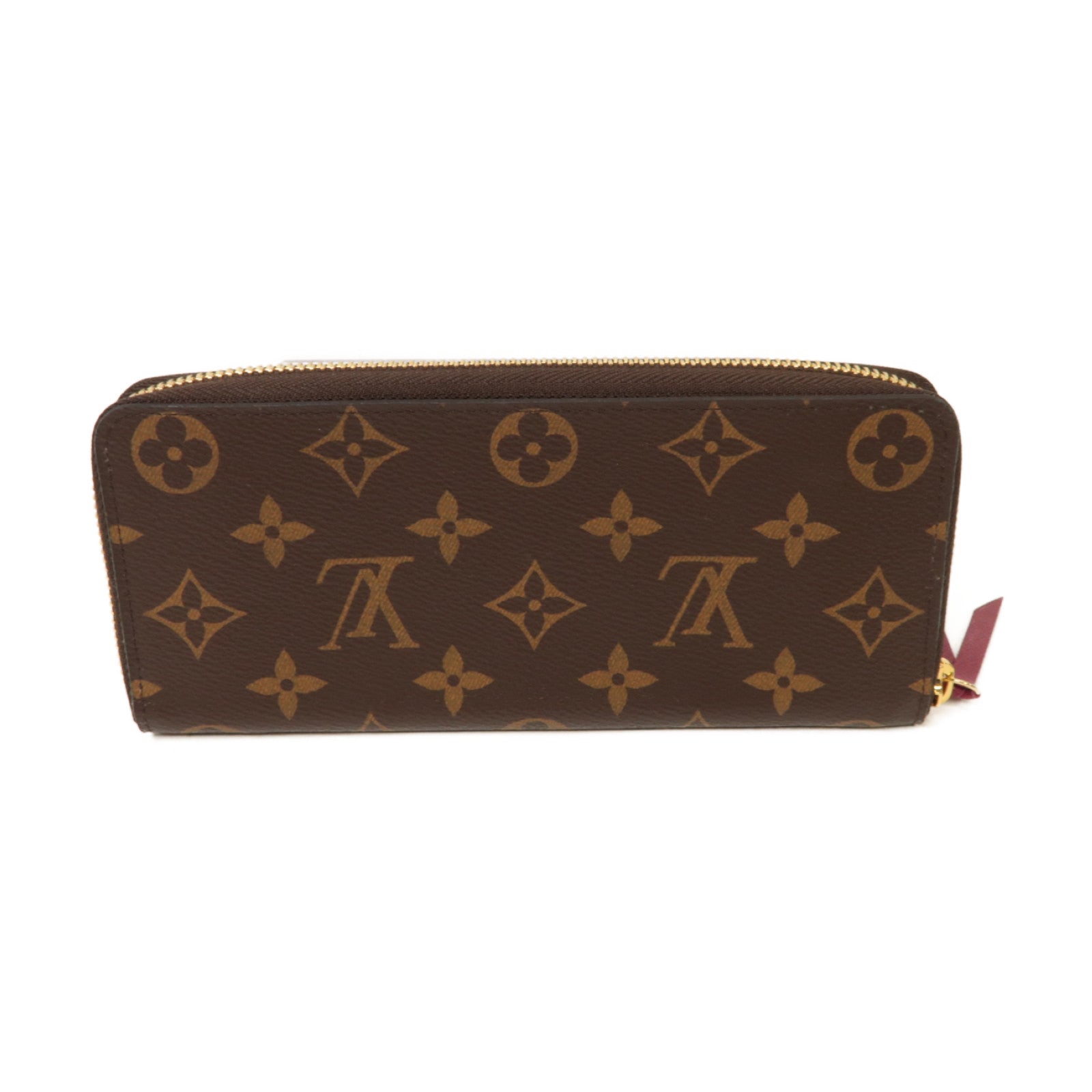 LOUIS VUITTON Monogram Clemence金扣長錢包啡色