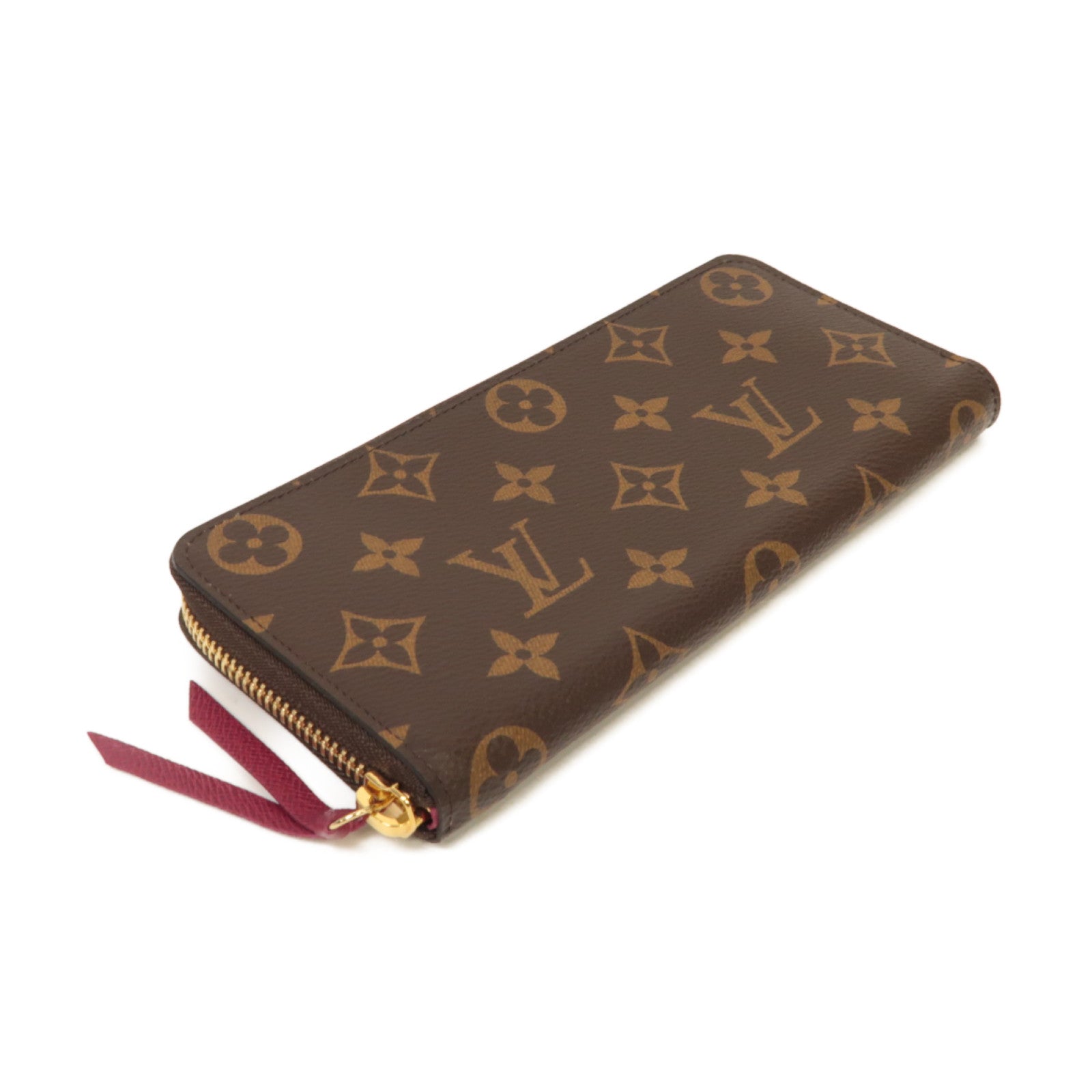 LOUIS VUITTON Monogram Clemence金扣長錢包啡色