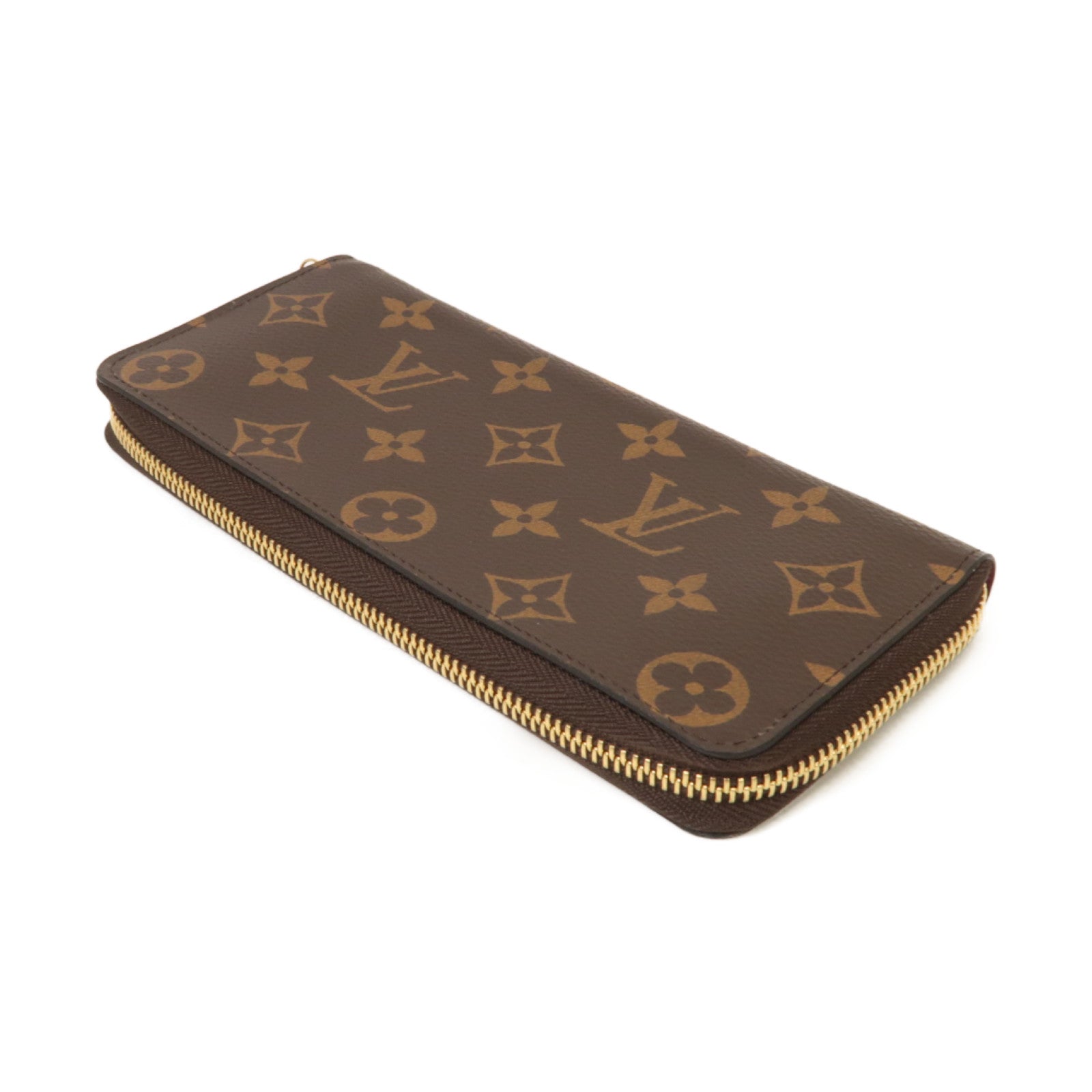 LOUIS VUITTON Monogram Clemence金扣長錢包啡色