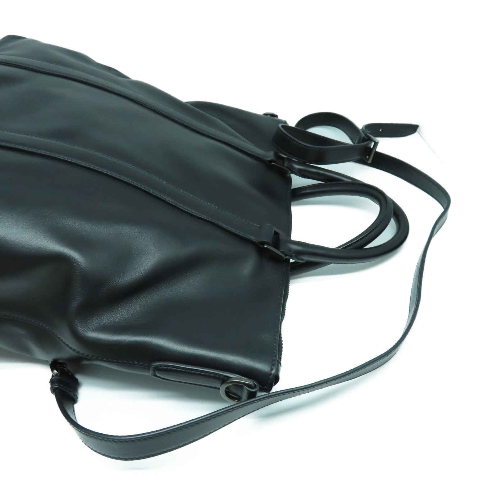 PRADA 牛皮皮革2Way Shoulder手挽肩背两用袋黑色