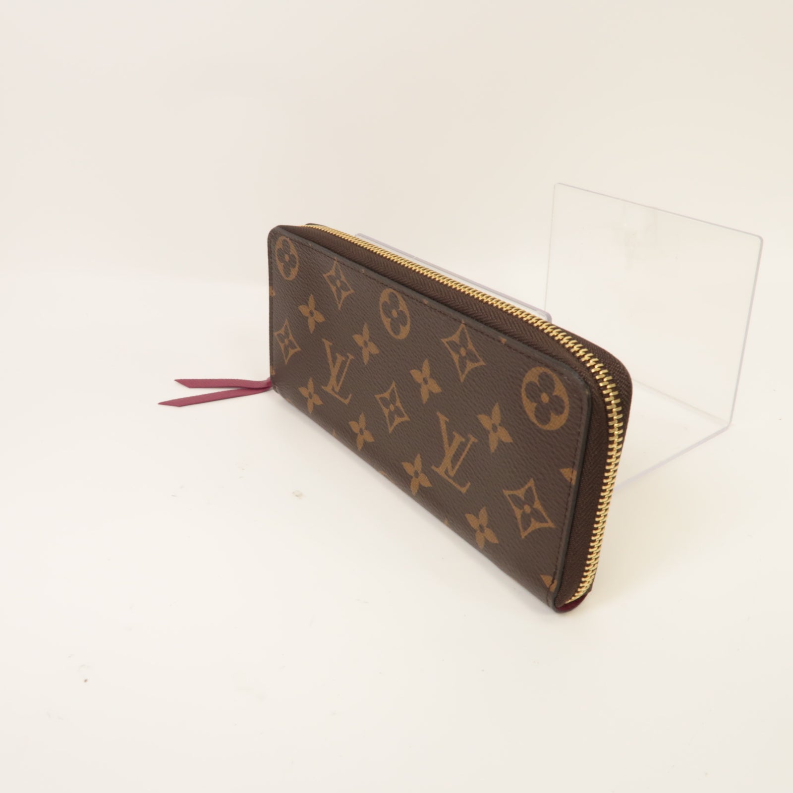 LOUIS VUITTON Monogram Clemence金扣長錢包啡色
