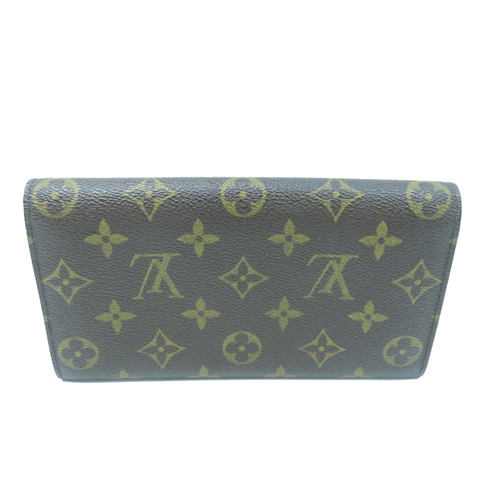 LOUIS VUITTON Monogram Long Wallet Gold Buckle Long Wallet Brown
