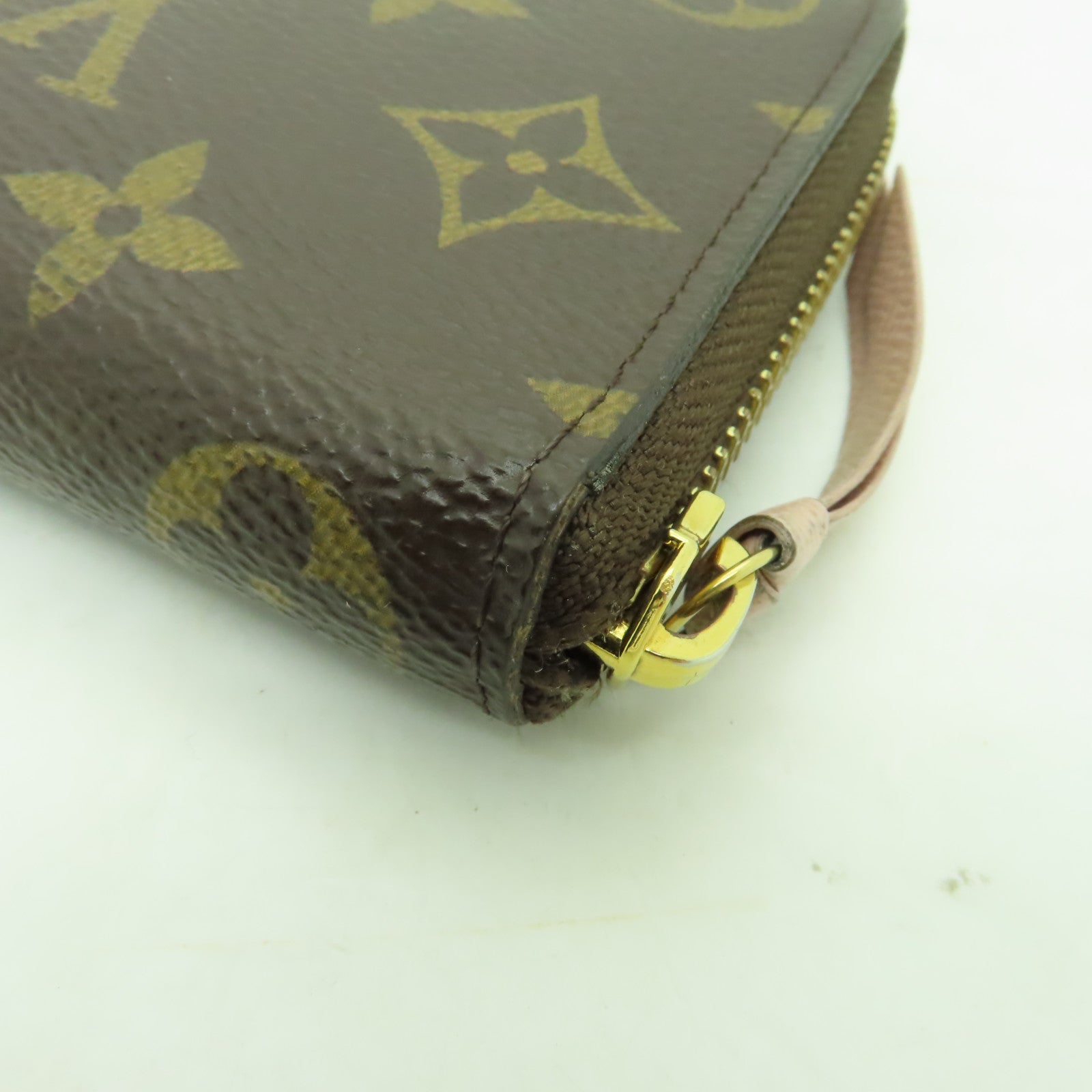 LOUIS VUITTON Monogram Clemence Wallet金扣長錢包啡色/粉紅色