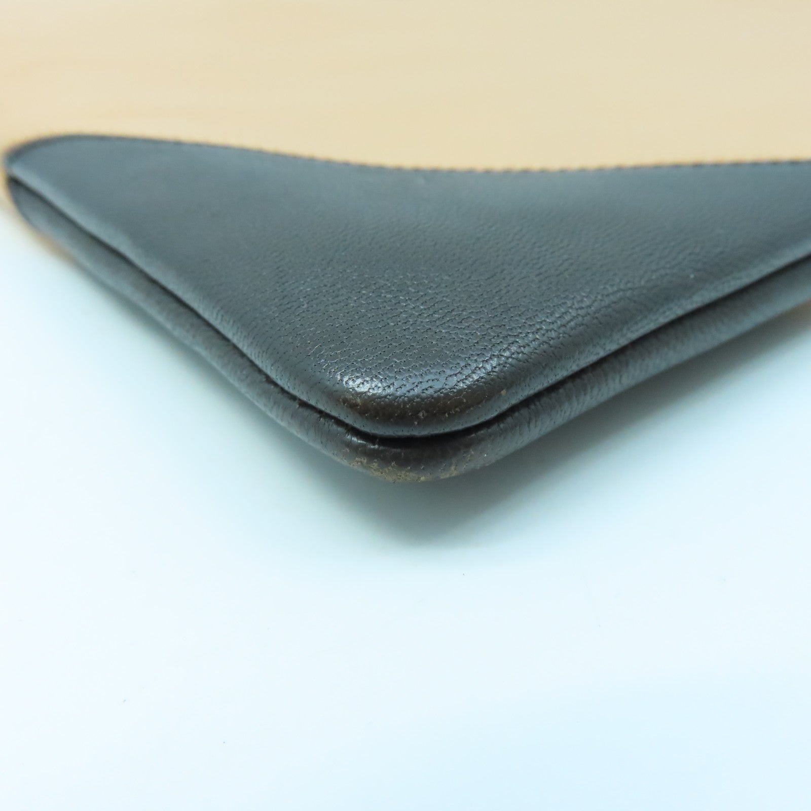 CELINE 【激減優惠】牛皮皮革Pouch金扣手拿包粉紅色/啡色