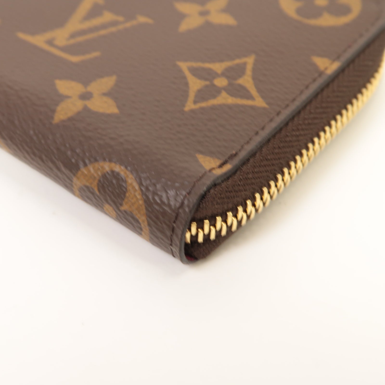 LOUIS VUITTON Monogram Clemence金扣長錢包啡色