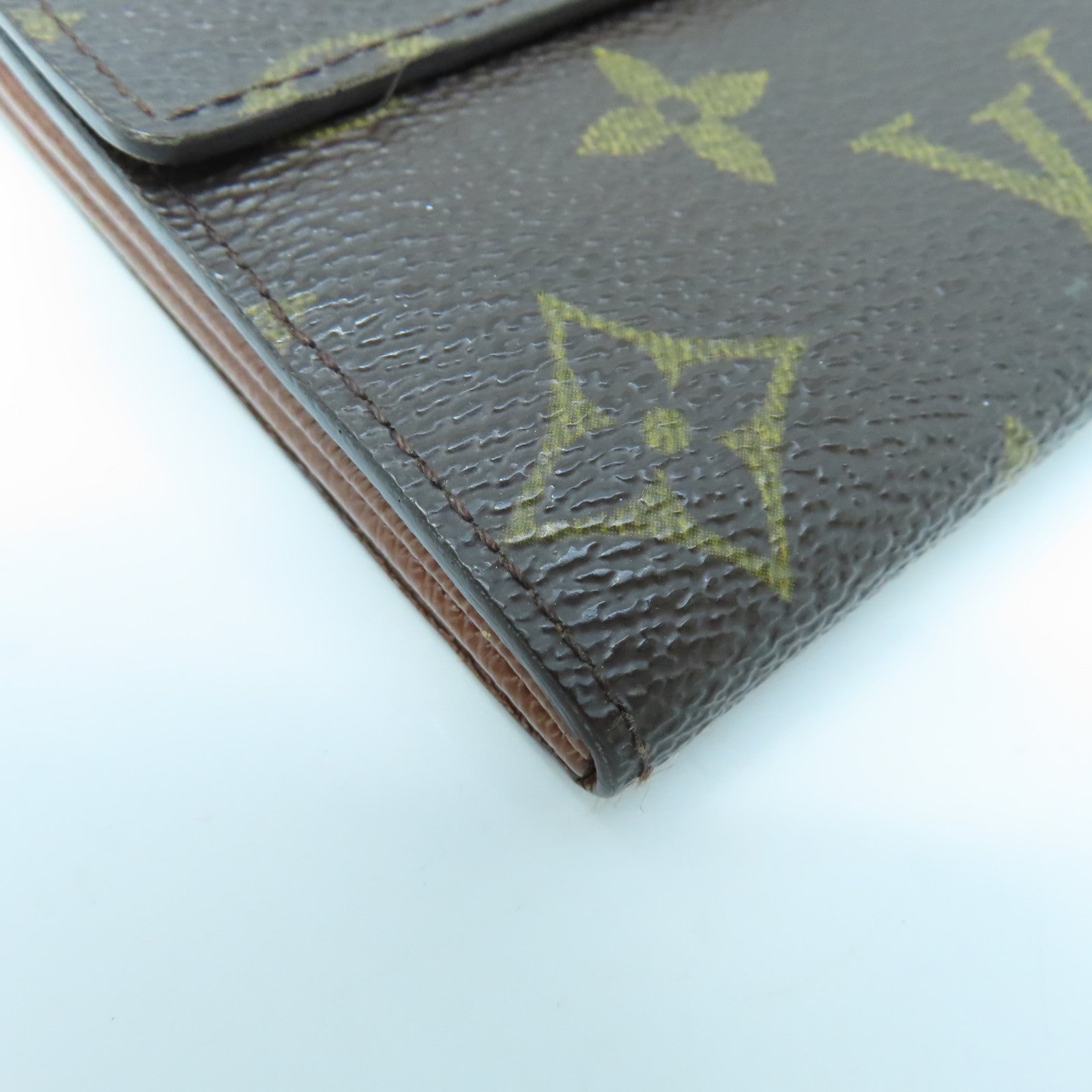 LOUIS VUITTON Monogram Long Wallet Gold Buckle Long Wallet Brown
