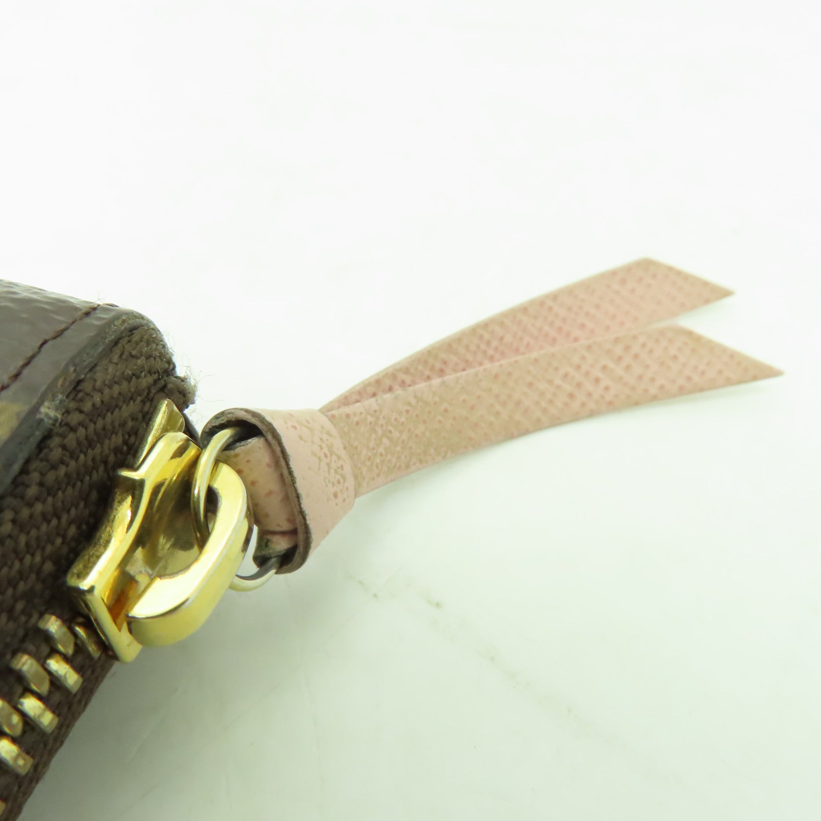 LOUIS VUITTON Monogram Clemence Wallet金扣長錢包啡色/粉紅色