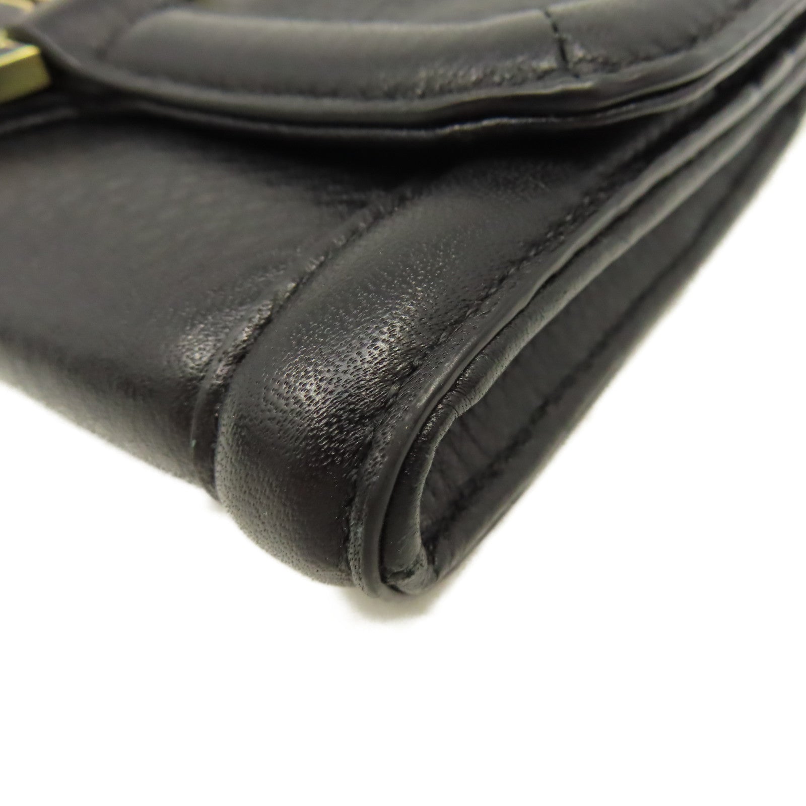 Tory Burch 牛皮皮革Long wallet金扣長錢包黑色