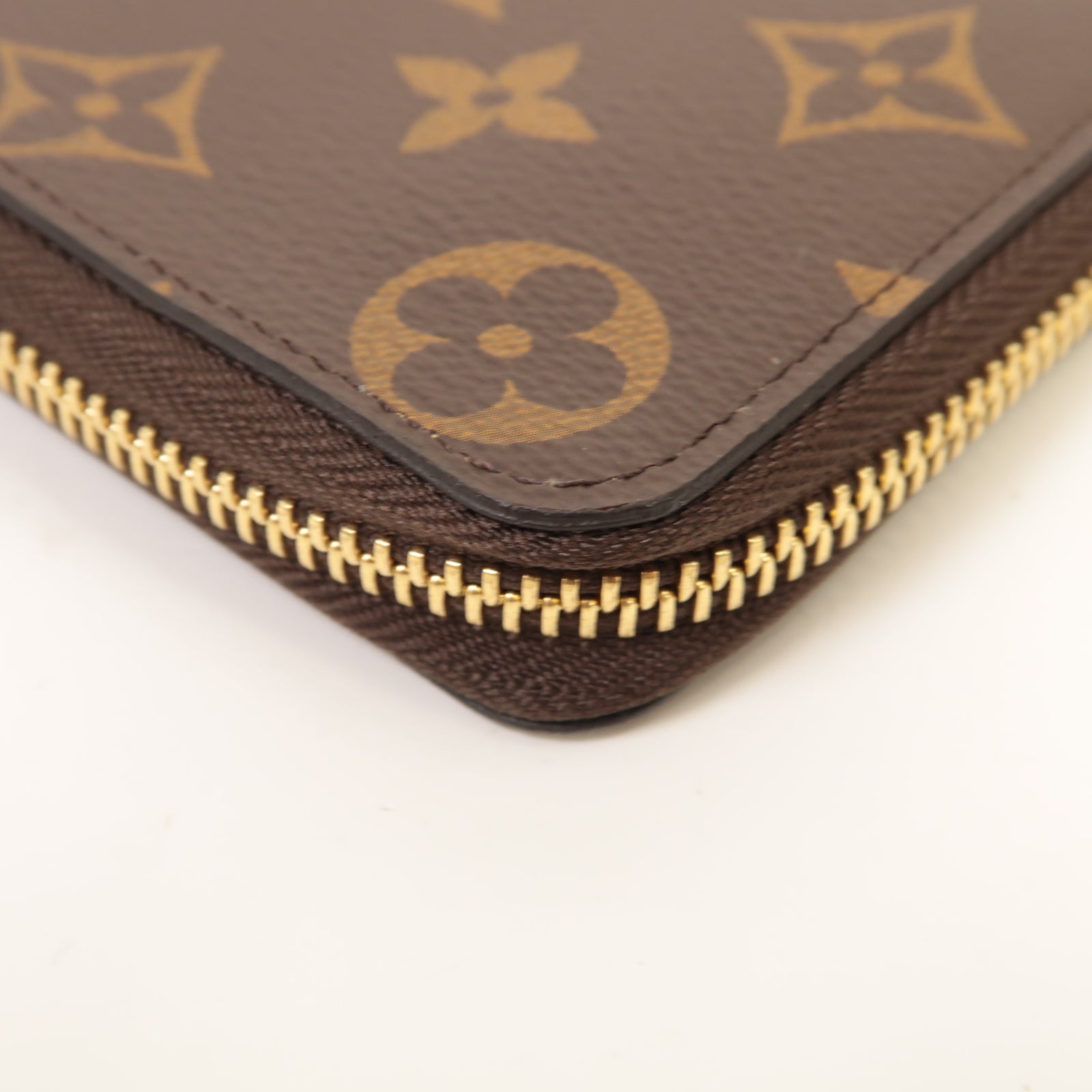 LOUIS VUITTON Monogram Clemence金扣長錢包啡色