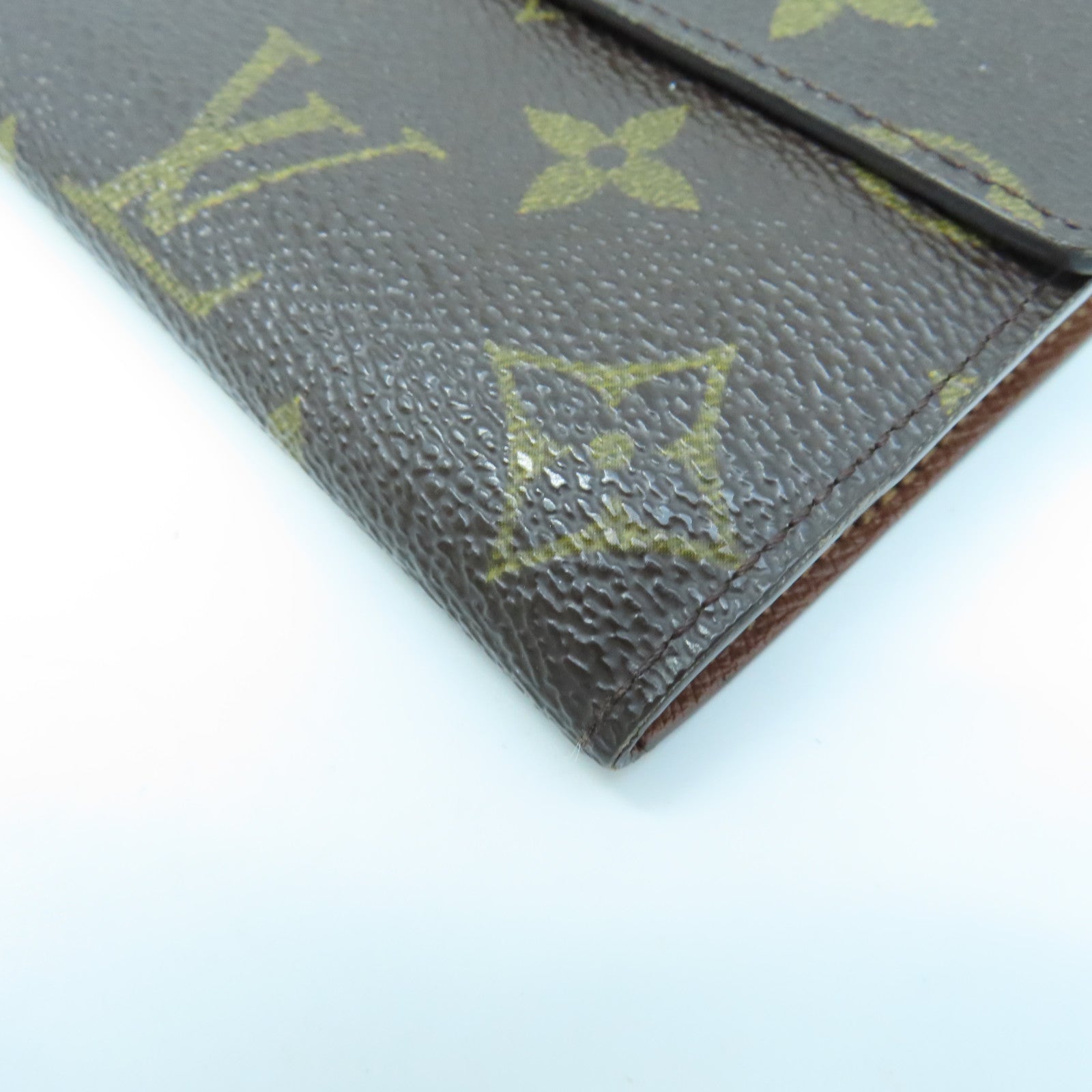 LOUIS VUITTON Monogram Long Wallet Gold Buckle Long Wallet Brown