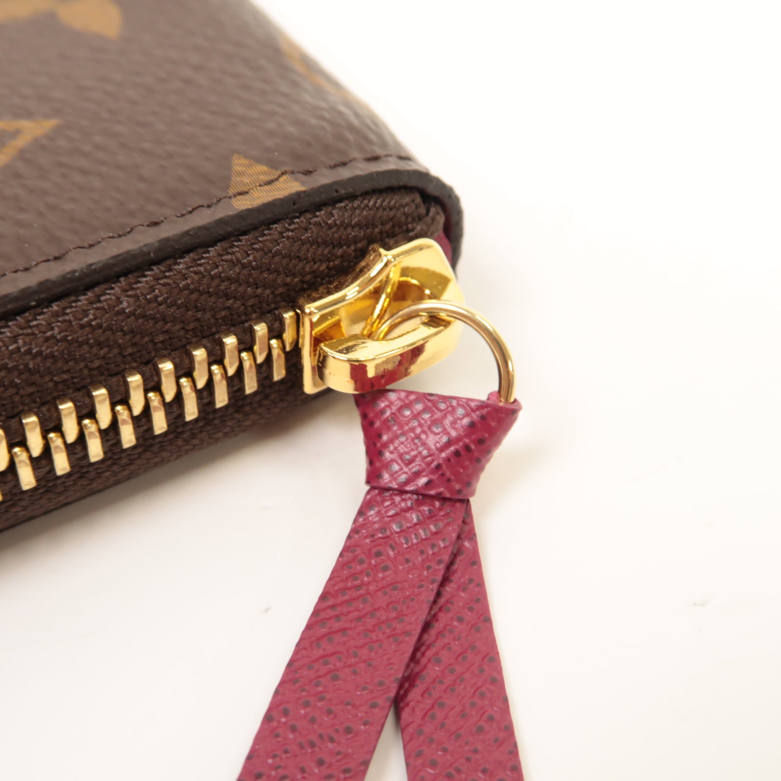LOUIS VUITTON Monogram Clemence金扣長錢包啡色