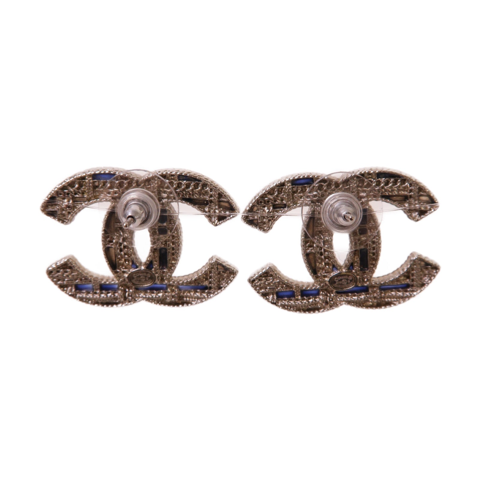 CHANEL 金屬Earrings耳環銀色/黑色/藍色