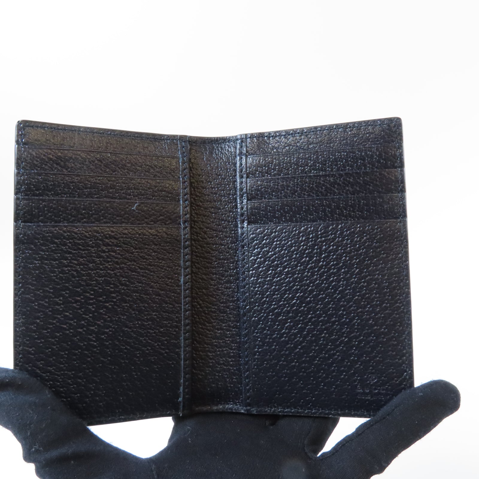 GUCCI 塗層帆布Card Case銀扣卡片套藍色