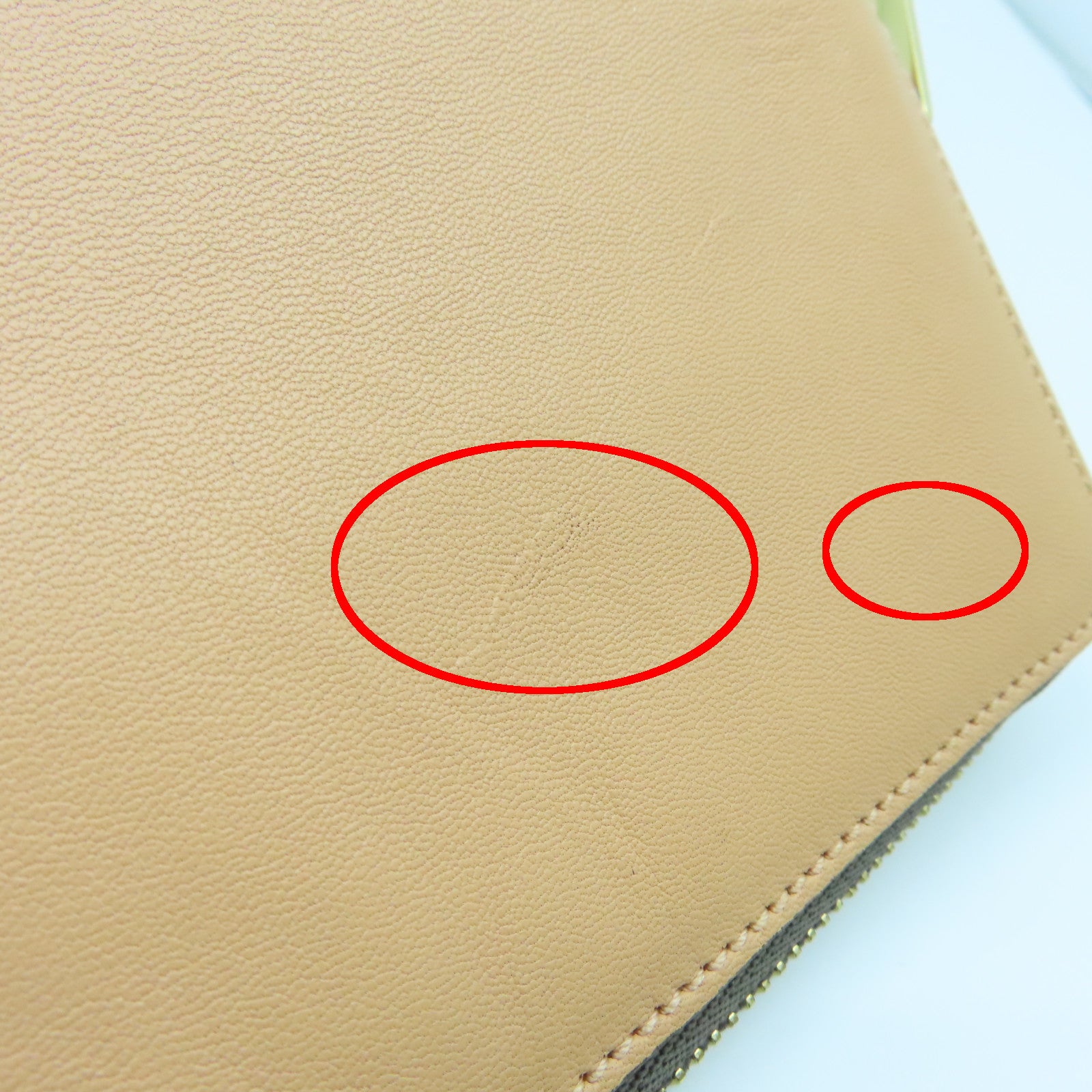CELINE 【激減優惠】牛皮皮革Pouch金扣手拿包粉紅色/啡色