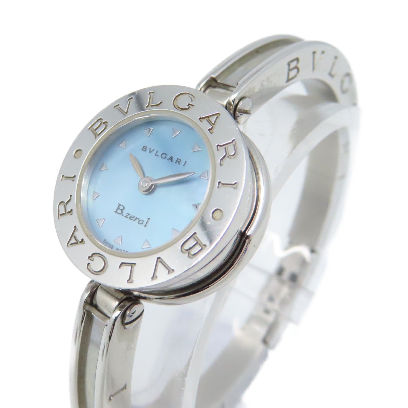 BVLGARI B.zero 1 Watch不鏽鋼石英機芯手錶淺藍色/銀色