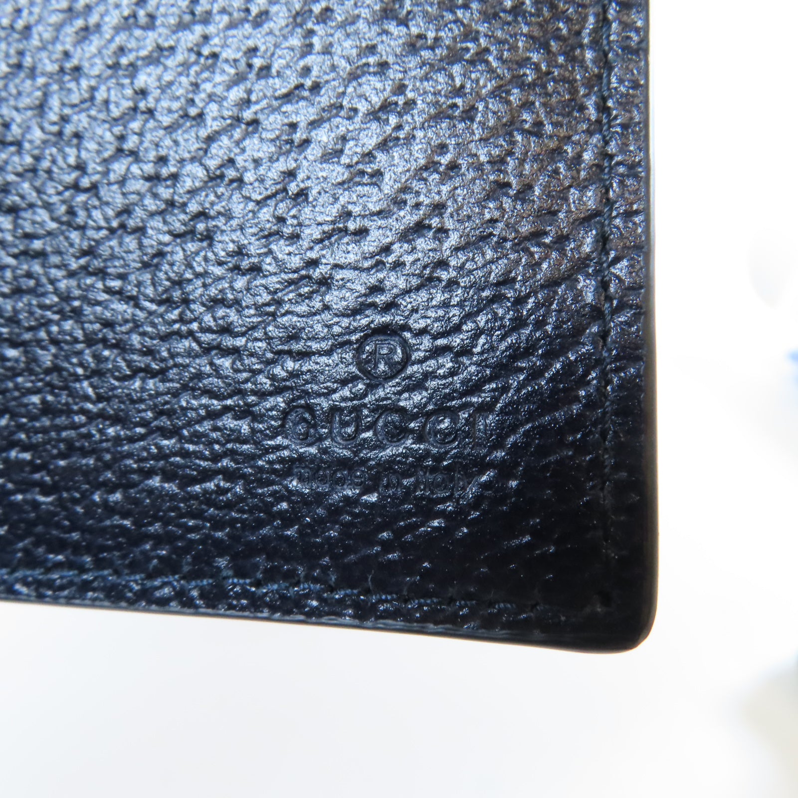 GUCCI 塗層帆布Card Case銀扣卡片套藍色