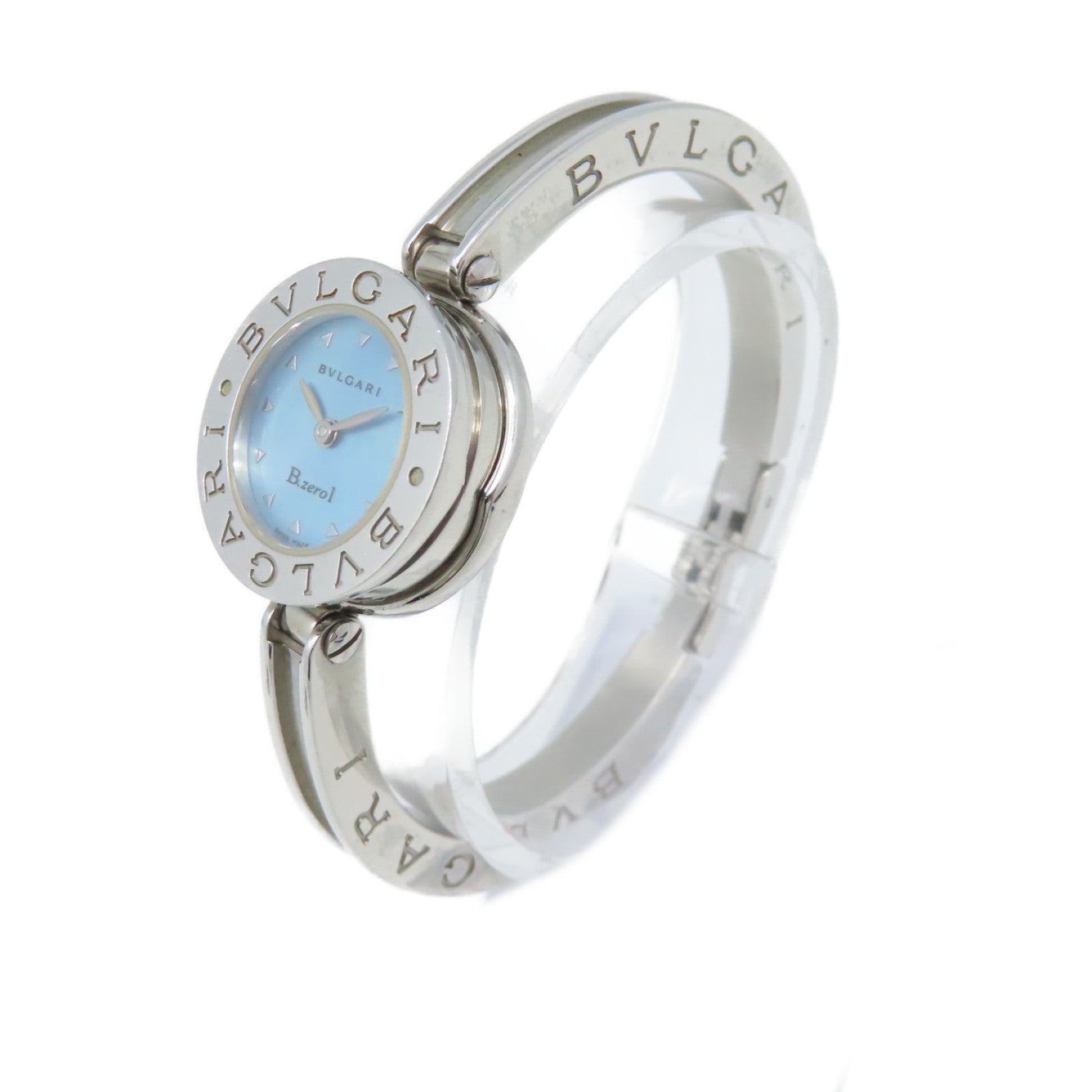 BVLGARI B.zero 1 Watch不鏽鋼石英機芯手錶淺藍色/銀色